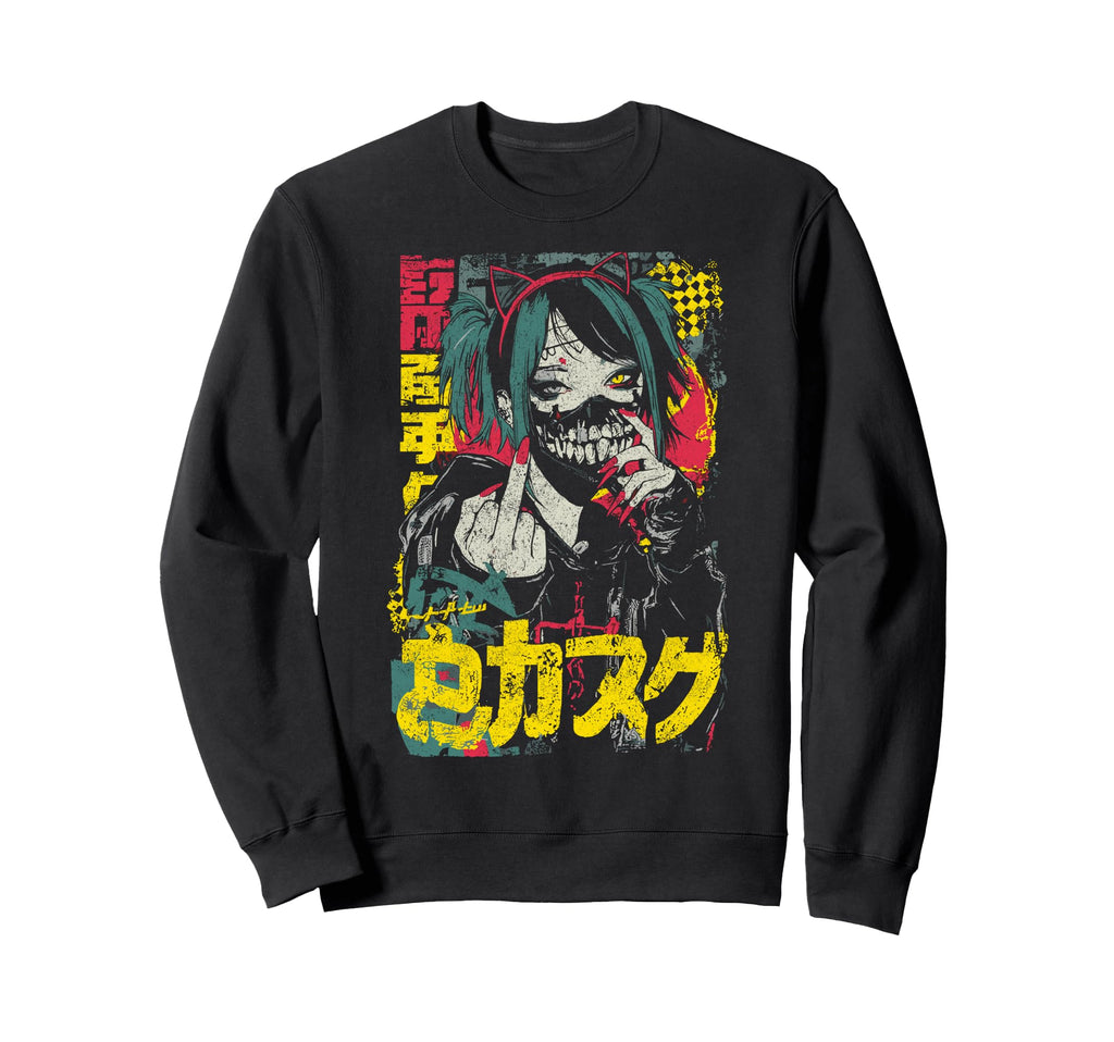 Japanese Streetwear Gothic Emo Sweatshirt - Graphic Print Men Women - T-Shirt, Sweatshirt, Hoodie