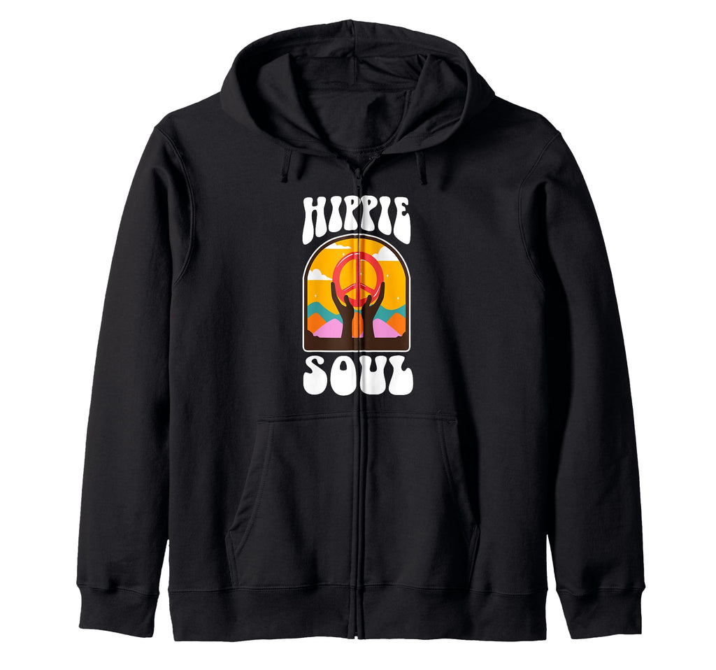 Groovy Hippie Music Peace Love 70S Flower Hoodie - Unique Graphic Unisex - T-Shirt, Sweatshirt, Hoodie