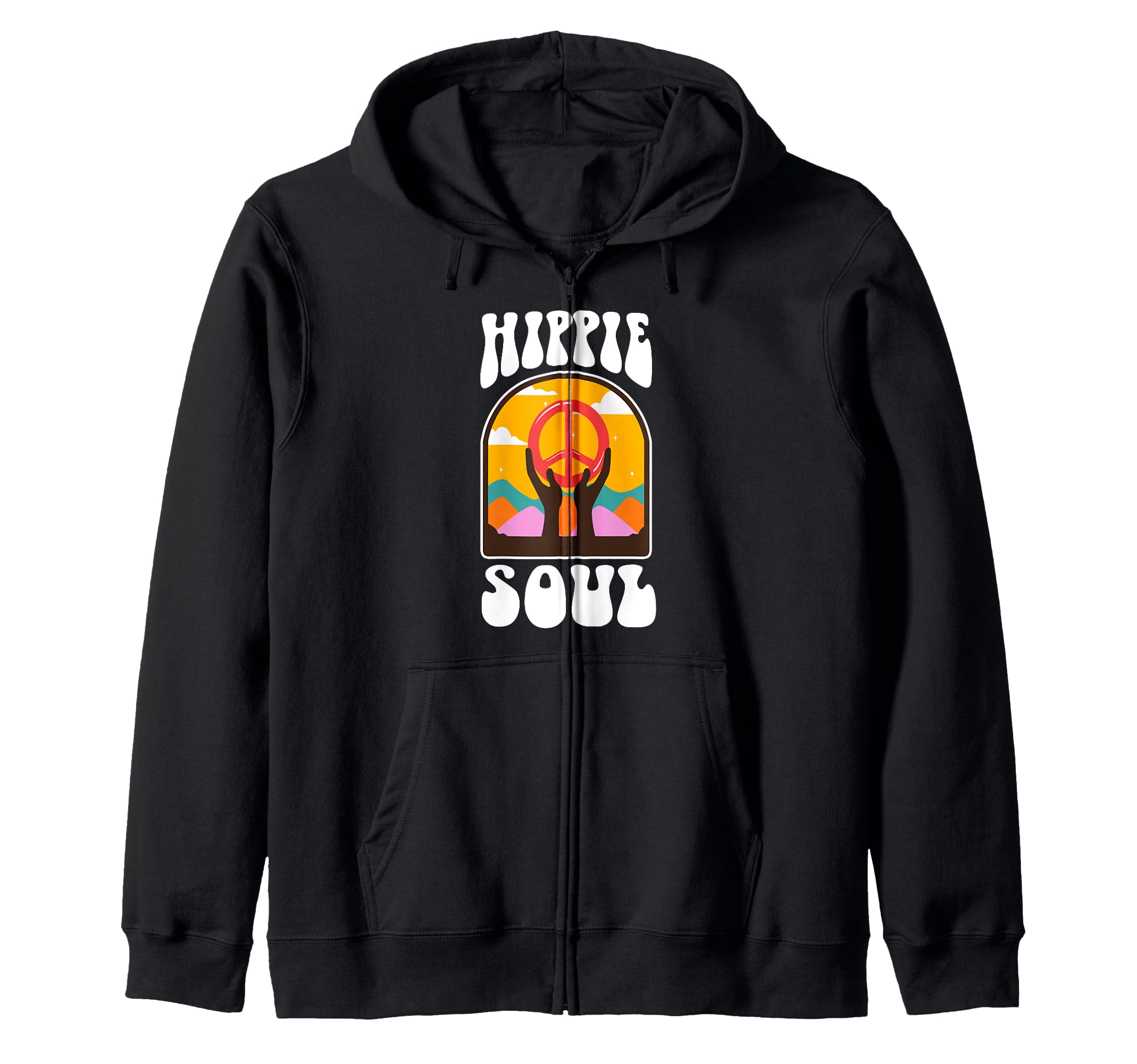 Groovy Hippie Music Peace Love 70S Flower Hoodie - Unique Graphic Unisex - T-Shirt, Sweatshirt, Hoodie