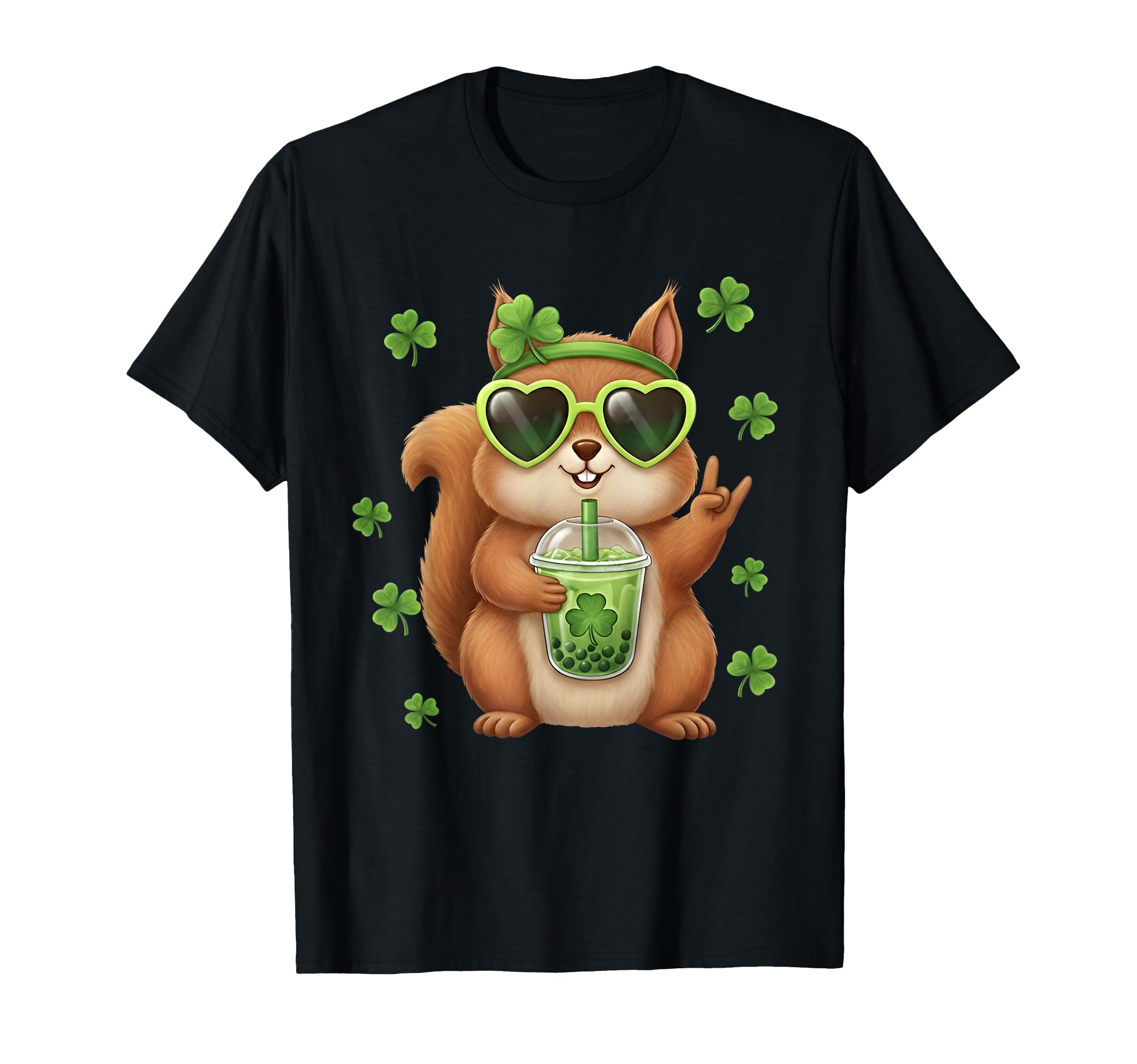 Squirrel St Patricks Day Shamrock T-Shirt - Novelty Apparel Unisex - T-Shirt, Sweatshirt, Hoodie