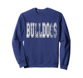 Bulldogs Mascot Distressed School Sweatshirt - Trendy Graphic Unisex - T-Shirt, Sweatshirt, Hoodie