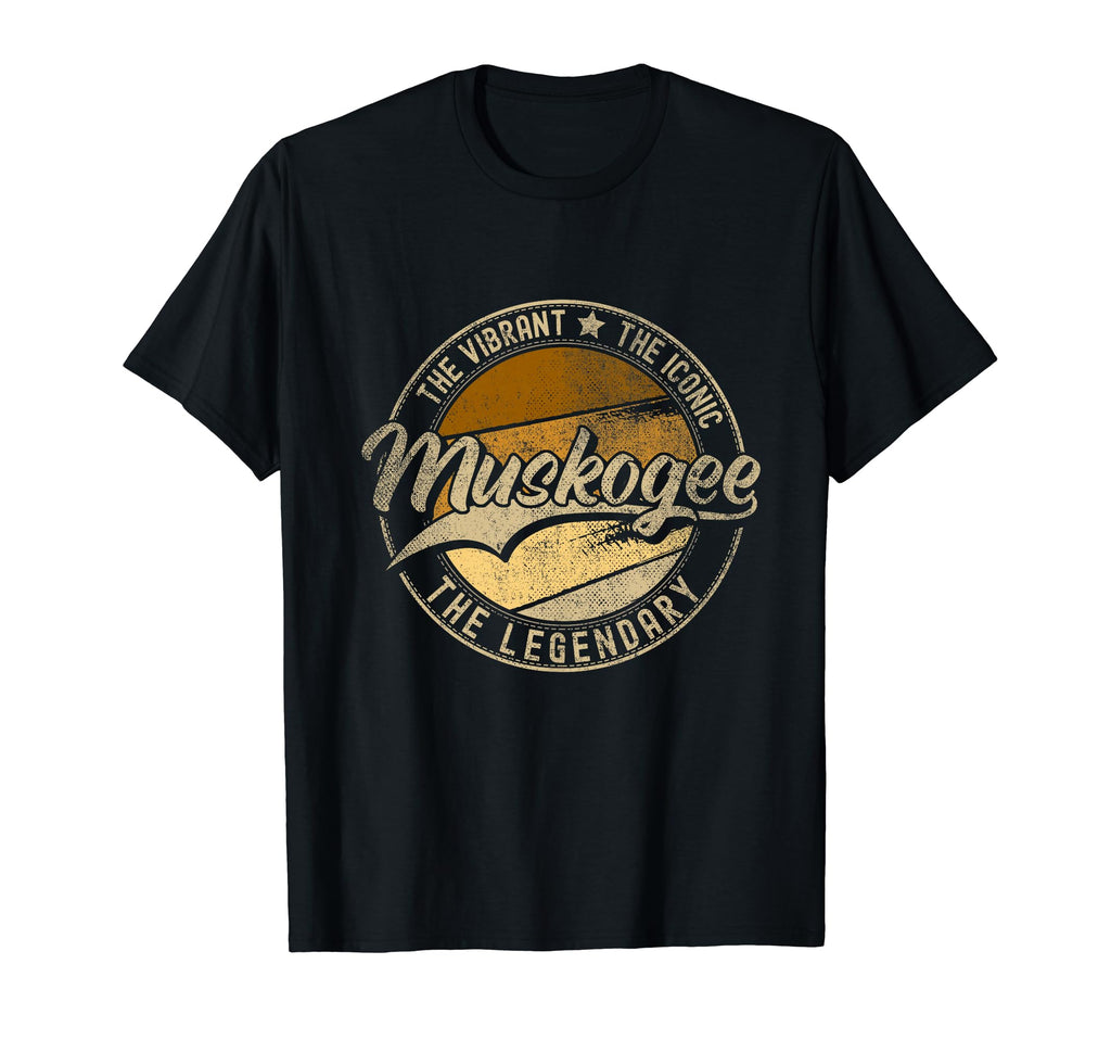 Muskogee Ok Oklahoma Distressed T-Shirt - Custom Art Print Unisex - T-Shirt, Sweatshirt, Hoodie