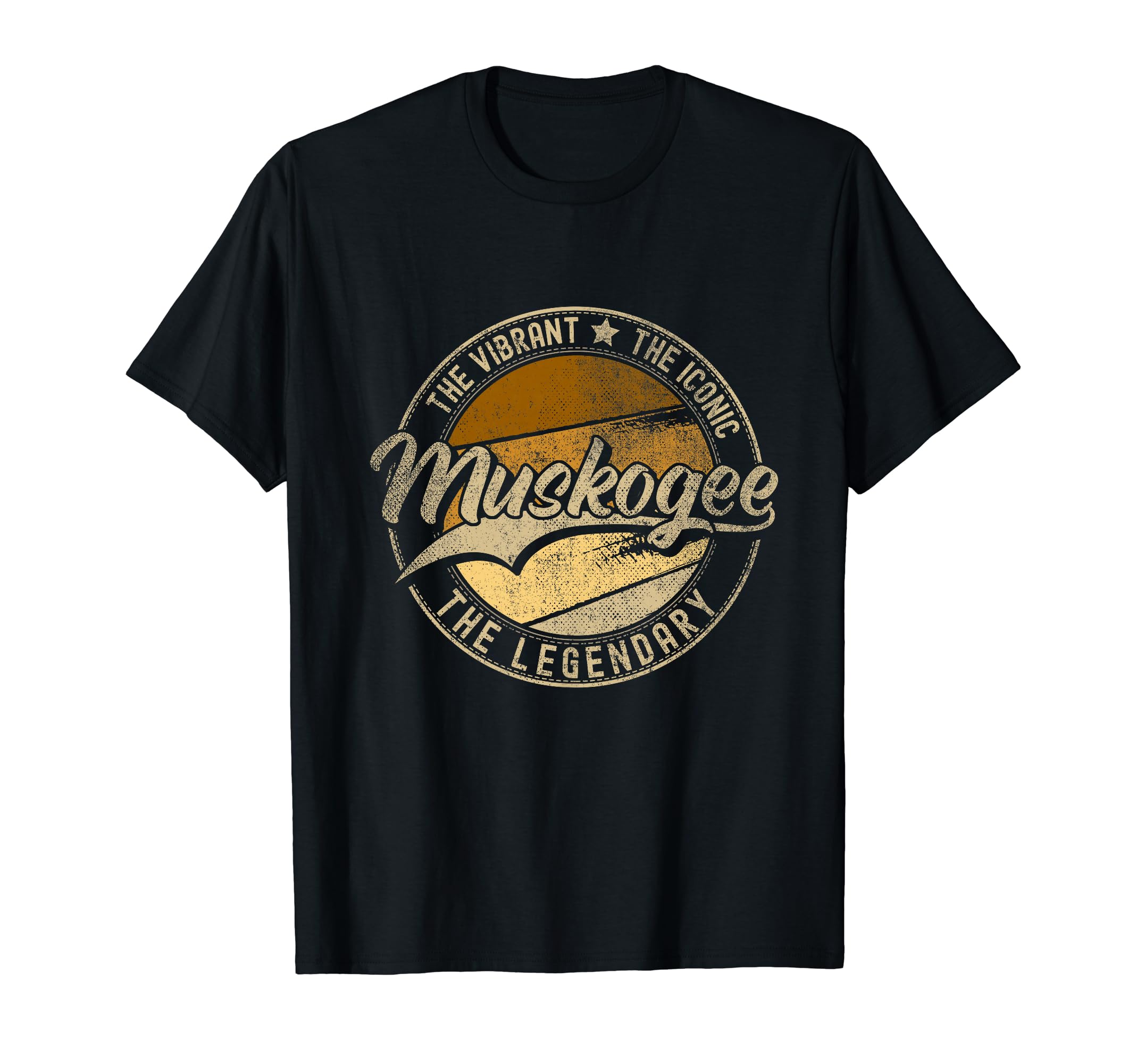 Muskogee Ok Oklahoma Distressed T-Shirt - Custom Art Print Unisex - T-Shirt, Sweatshirt, Hoodie