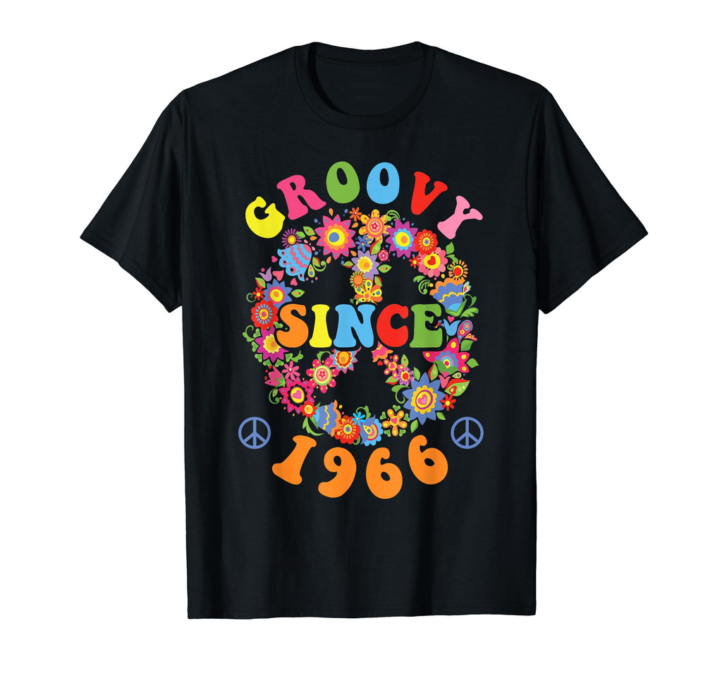 Groovy Since 1966 Peace Birthday T-Shirt - Fun Novelty Design for Adults - T-Shirt, Sweatshirt, Hoodie