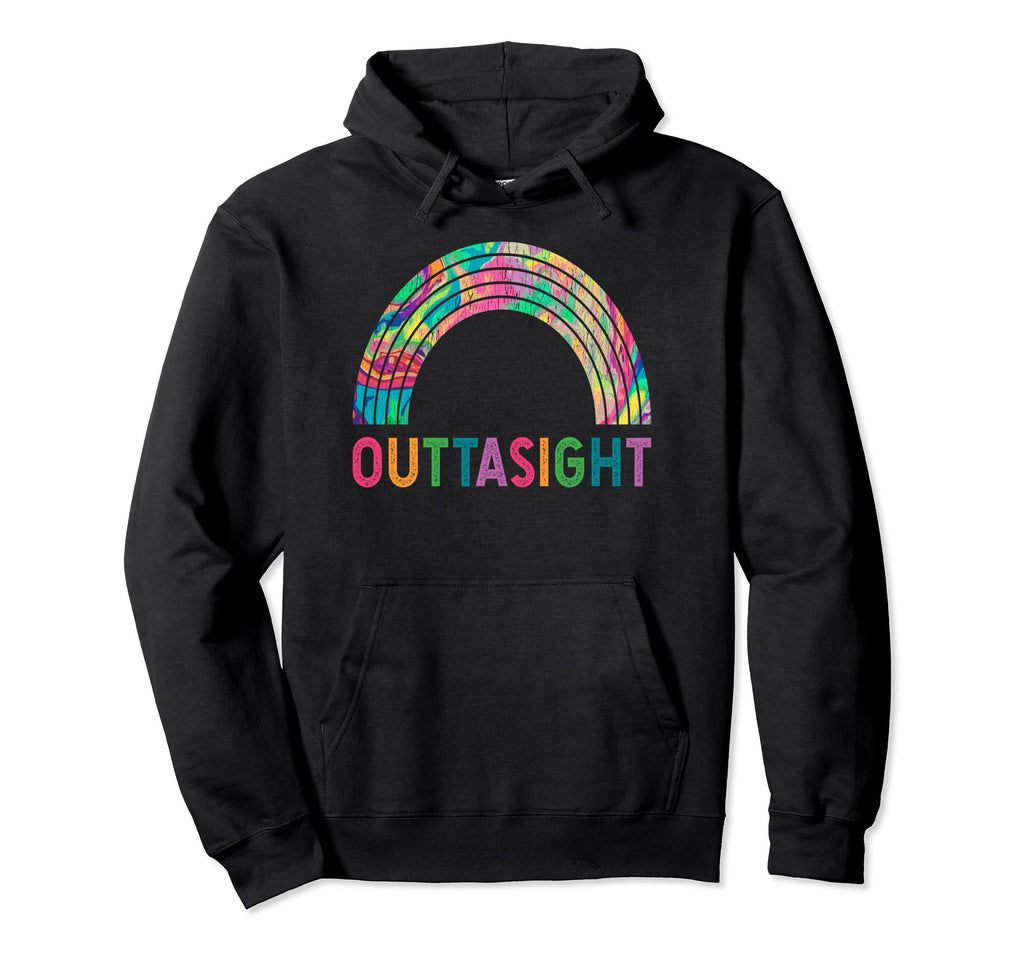 Outtasight Boho Rainbow Psychedelic Hoodie - Aesthetic Graphic Men Women - T-Shirt, Sweatshirt, Hoodie
