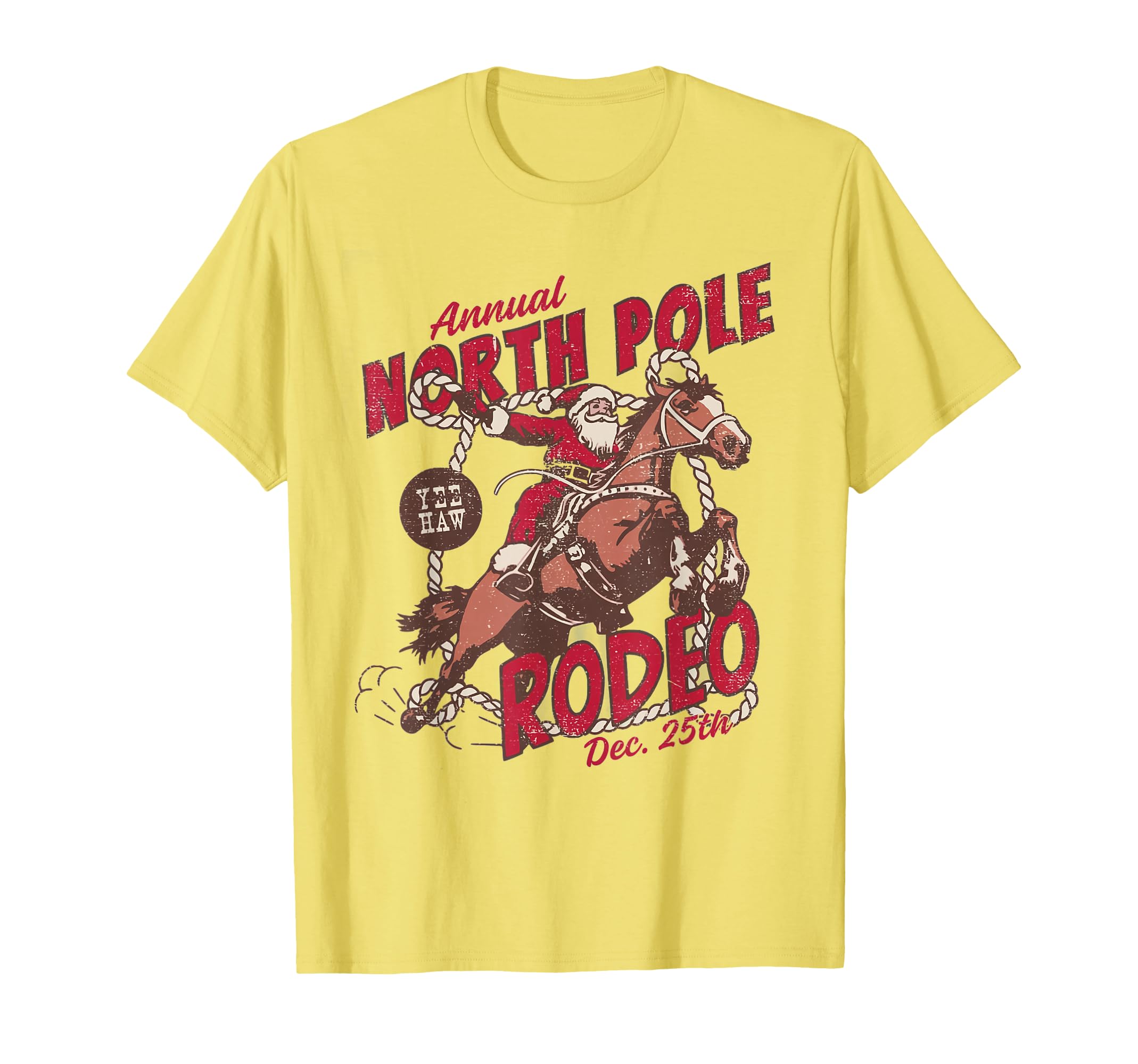 North Pole Rodeo Cowboy Santa Country T-Shirt - Minimalist Print for Adults - T-Shirt, Sweatshirt, Hoodie