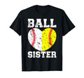 Ball Sister Heart Softball Baseball T-Shirt - Unique Graphic for Adults - T-Shirt, Sweatshirt, Hoodie
