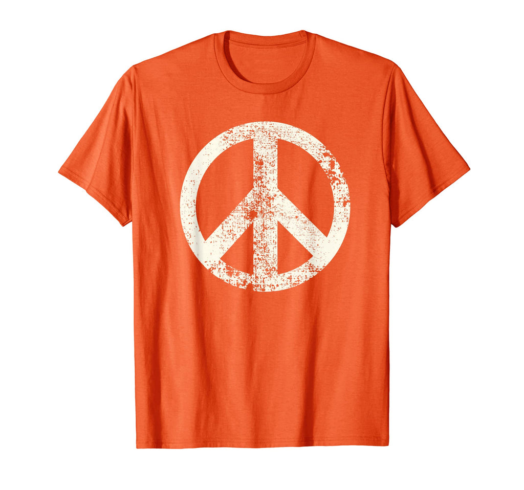Distressed Hippie Peace Sign 60S 70S T-Shirt - Minimalist Print for Adults - T-Shirt, Sweatshirt, Hoodie