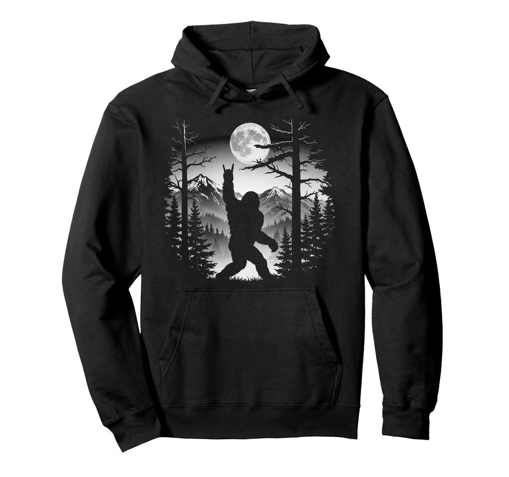 Bigfoot Rock Moon Forest Sasquatch Hoodie - Custom Art Print Men Women - T-Shirt, Sweatshirt, Hoodie