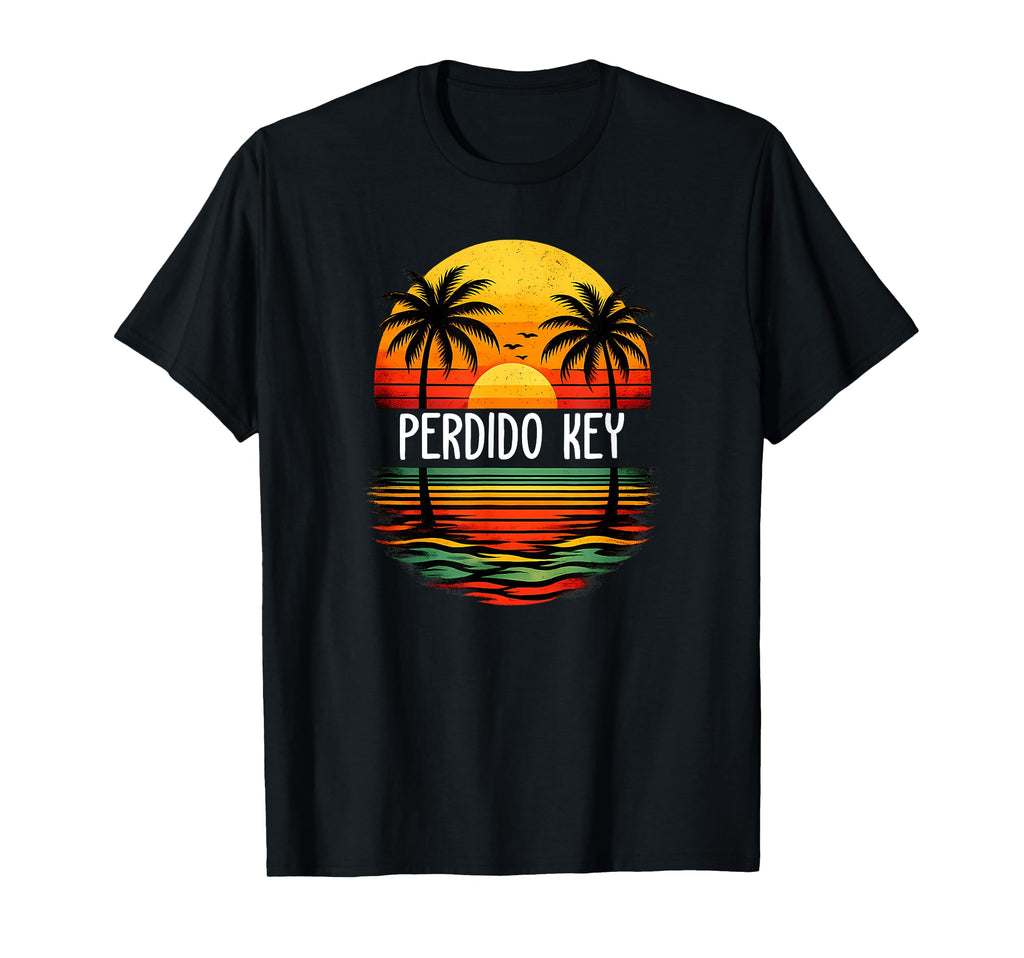 Ocean Wave Sunset Palm Tree Perdido Key T-Shirt - Novelty Apparel Unisex - T-Shirt, Sweatshirt, Hoodie