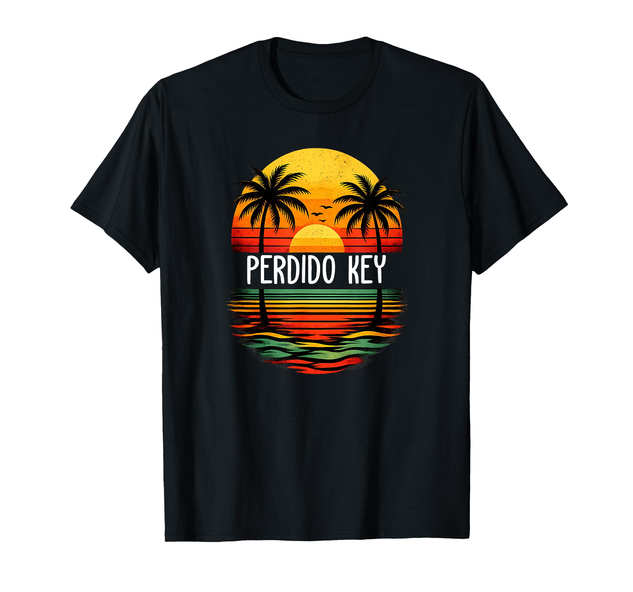 Ocean Wave Sunset Palm Tree Perdido Key T-Shirt - Novelty Apparel Unisex - T-Shirt, Sweatshirt, Hoodie