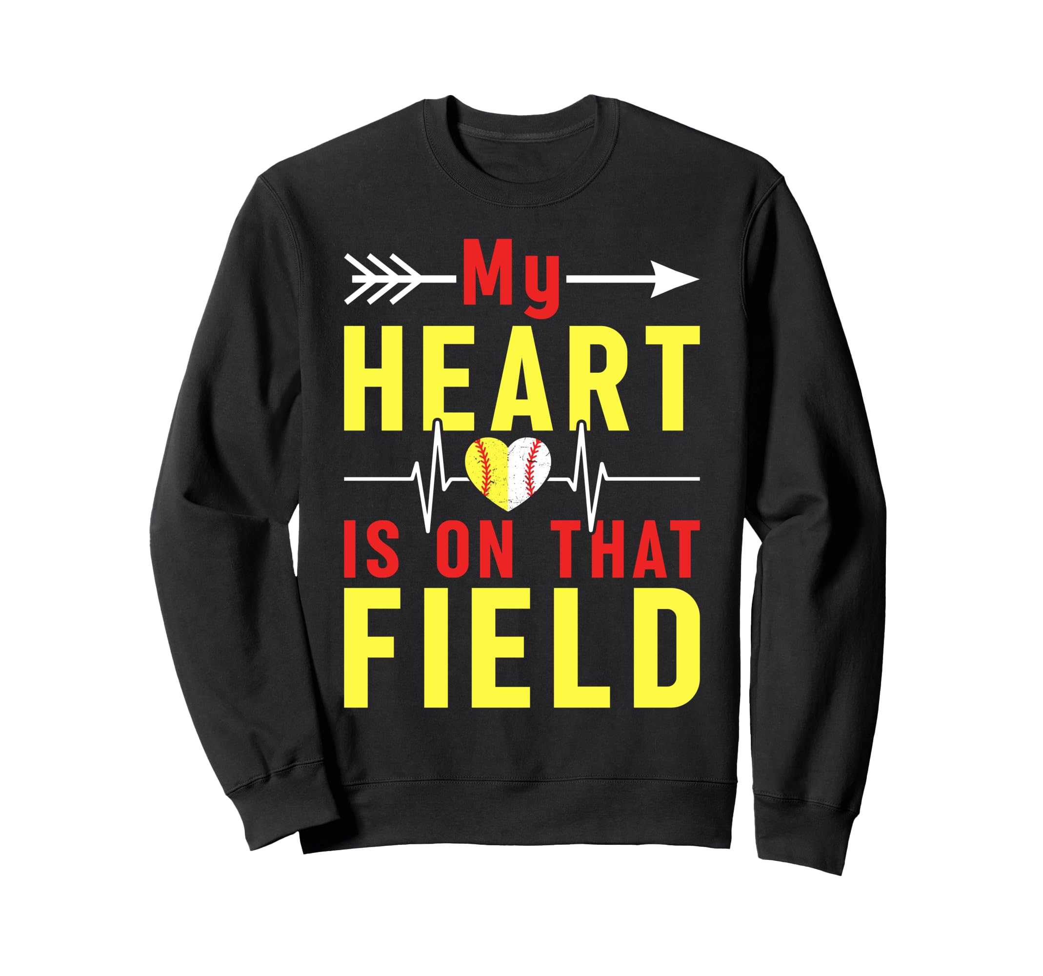 My Heart Is That Field Softball Sweatshirt - Aesthetic Graphic Men Women - T-Shirt, Sweatshirt, Hoodie