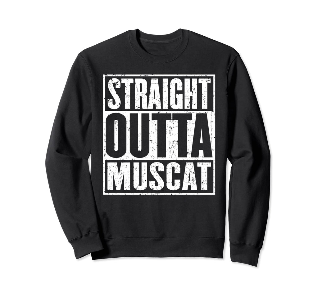 Straight Outta Muscat Distressed Sweatshirt - Minimalist Print Unisex - T-Shirt, Sweatshirt, Hoodie