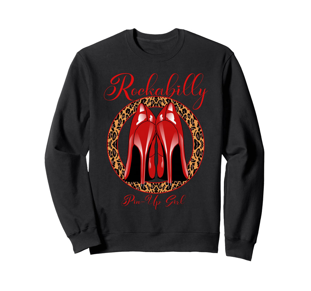 Rockabilly Pin Up Red High Heel Sweatshirt - Minimalist Print Men Women - T-Shirt, Sweatshirt, Hoodie