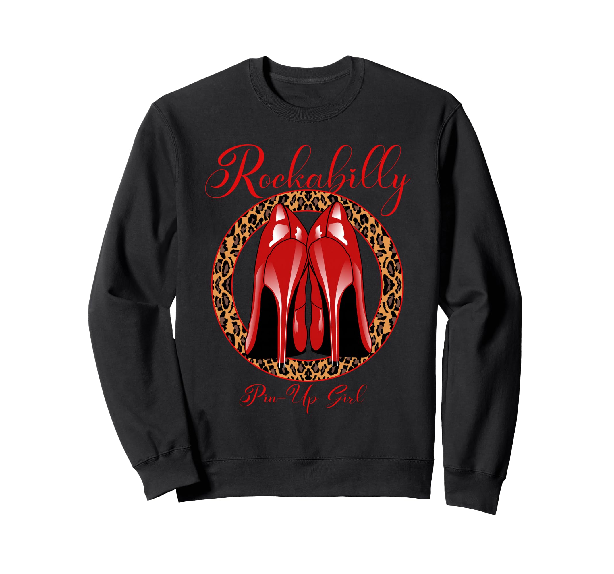 Rockabilly Pin Up Red High Heel Sweatshirt - Minimalist Print Men Women - T-Shirt, Sweatshirt, Hoodie