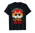 Sunset Awesome Since April 1974 T-Shirt - Minimalist Print Men Women - T-Shirt, Sweatshirt, Hoodie