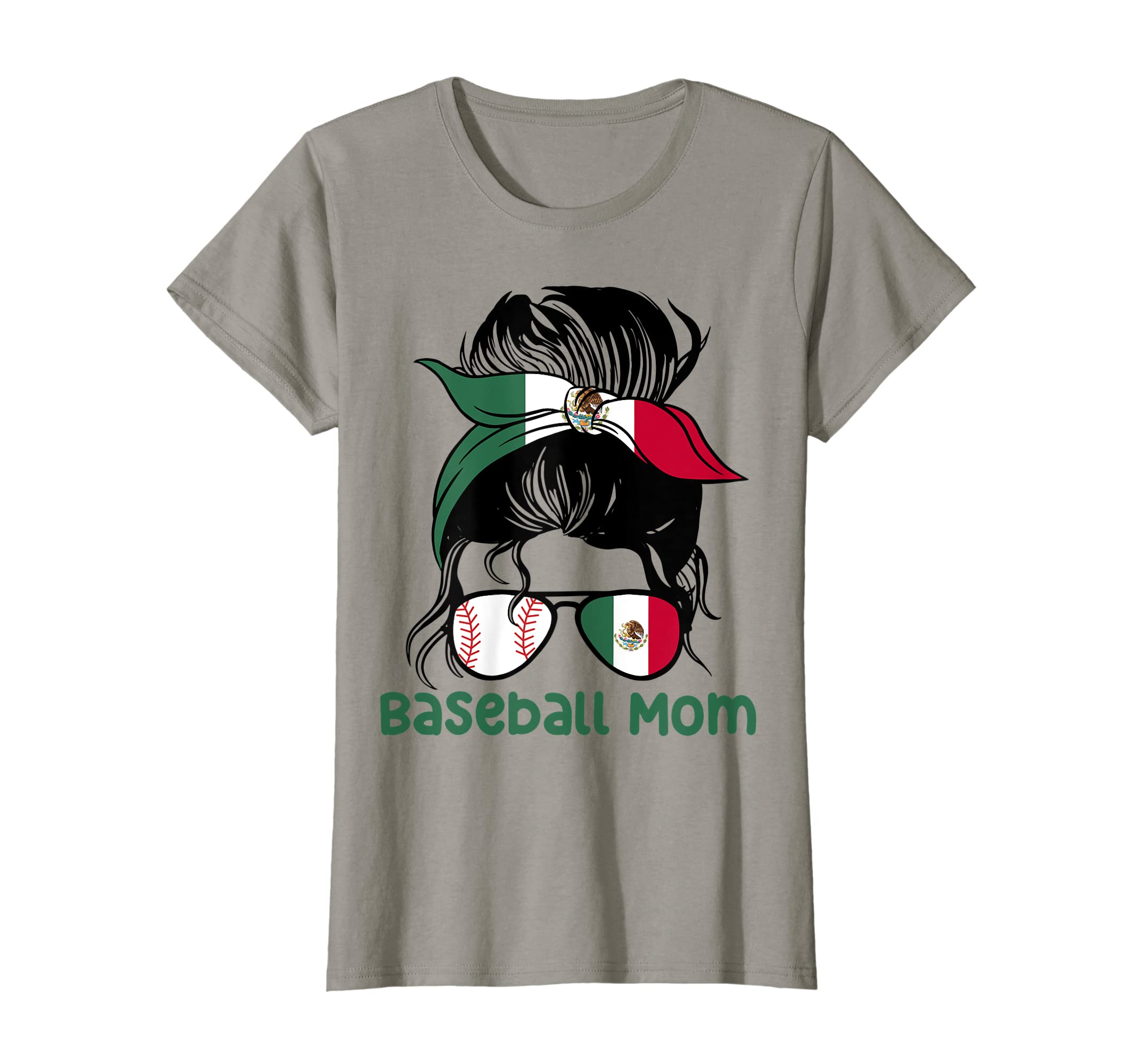 Womens Mexico Baseball Mom Messy T-Shirt - Aesthetic Graphic for Adults - T-Shirt, Sweatshirt, Hoodie