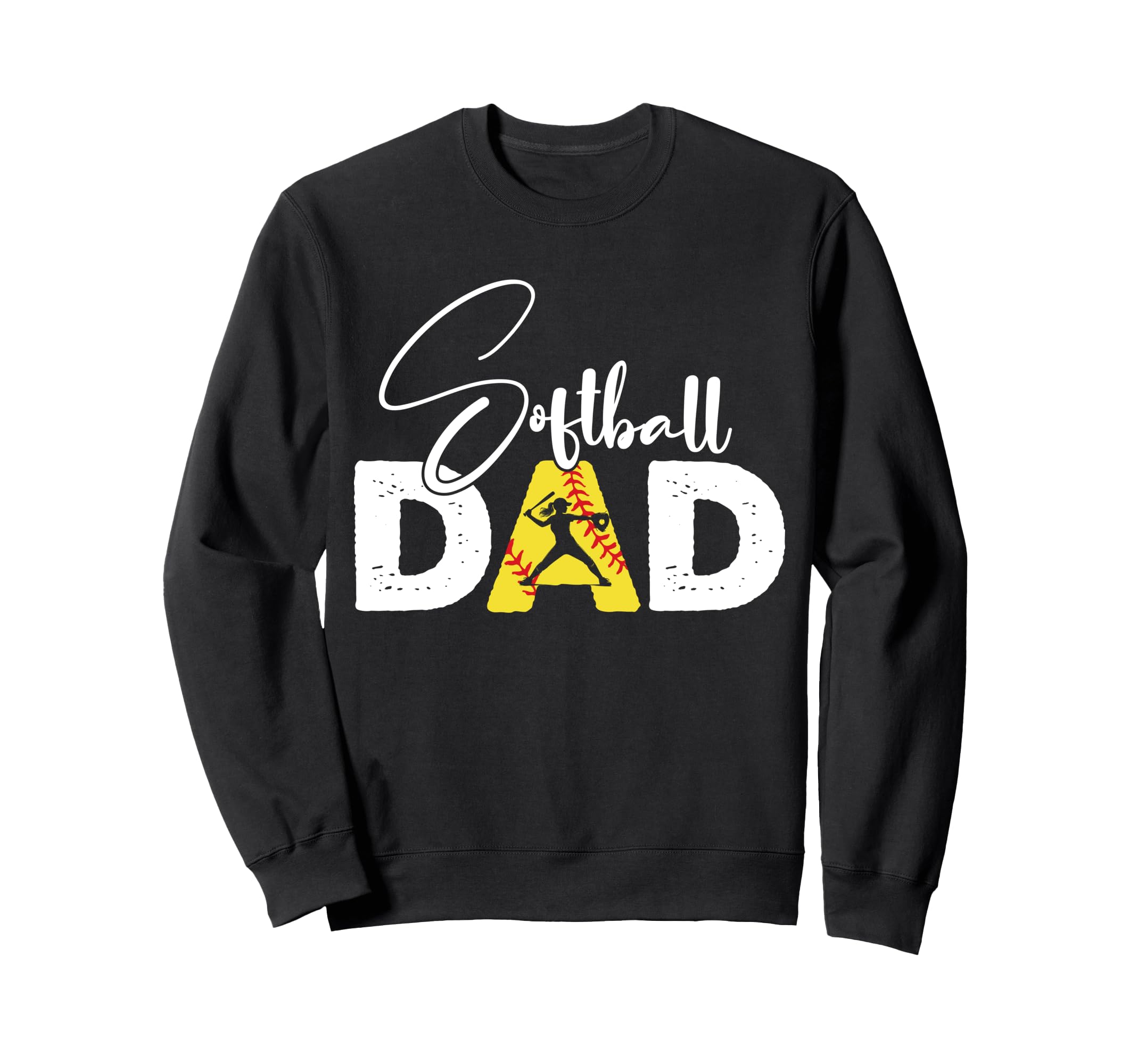 Softball Dad Funny Heart Present Sweatshirt - Novelty Apparel for Adults - T-Shirt, Sweatshirt, Hoodie