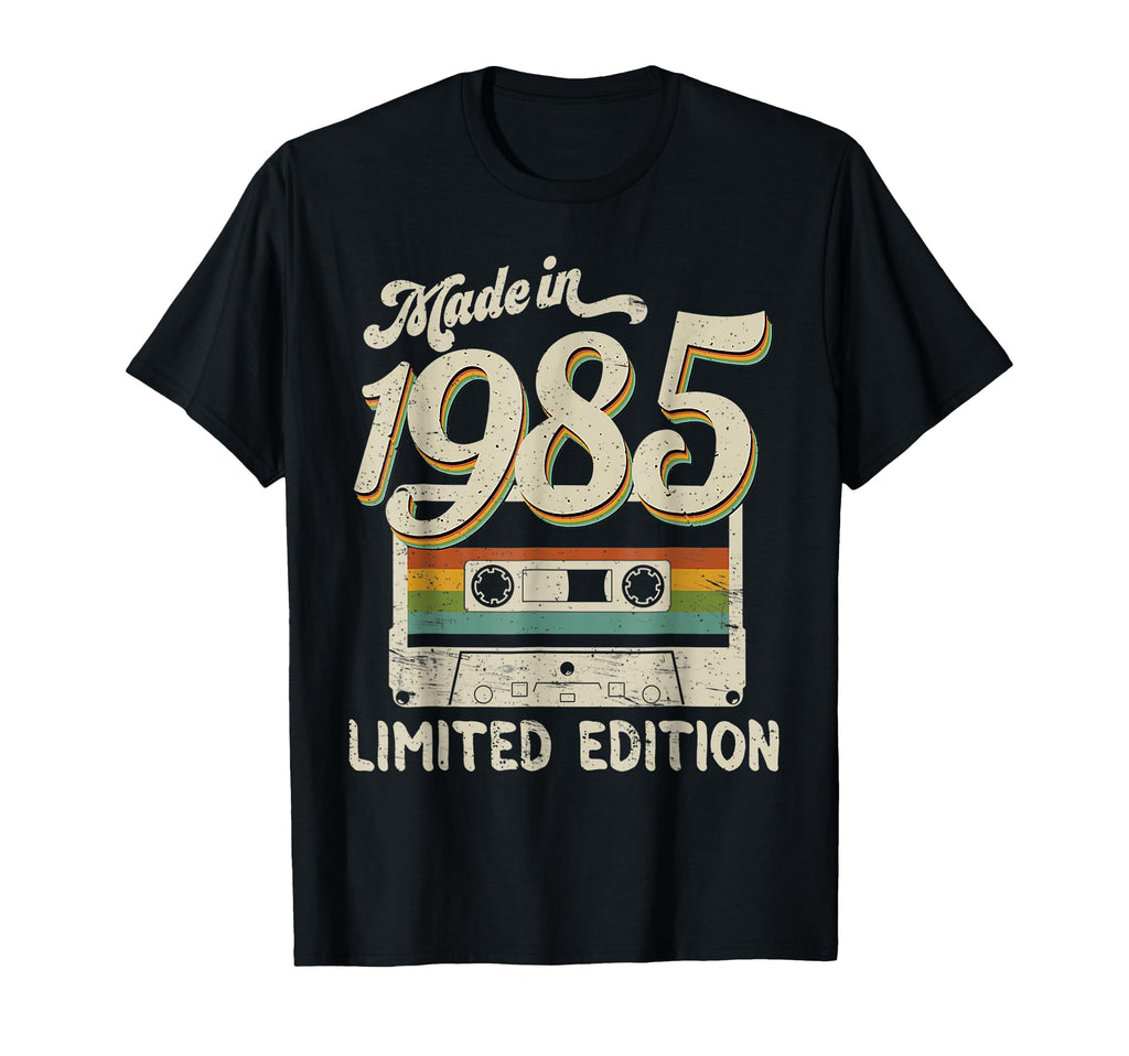 Made 1985 37Th Birthday Cassette Tape T-Shirt - Minimalist Print Unisex - T-Shirt, Sweatshirt, Hoodie