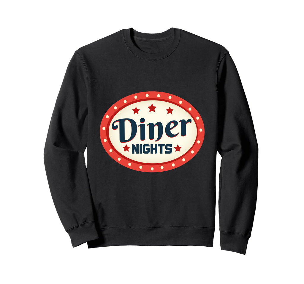 Diner Nights Neon Stars Sweatshirt - Novelty Apparel for Adults - T-Shirt, Sweatshirt, Hoodie
