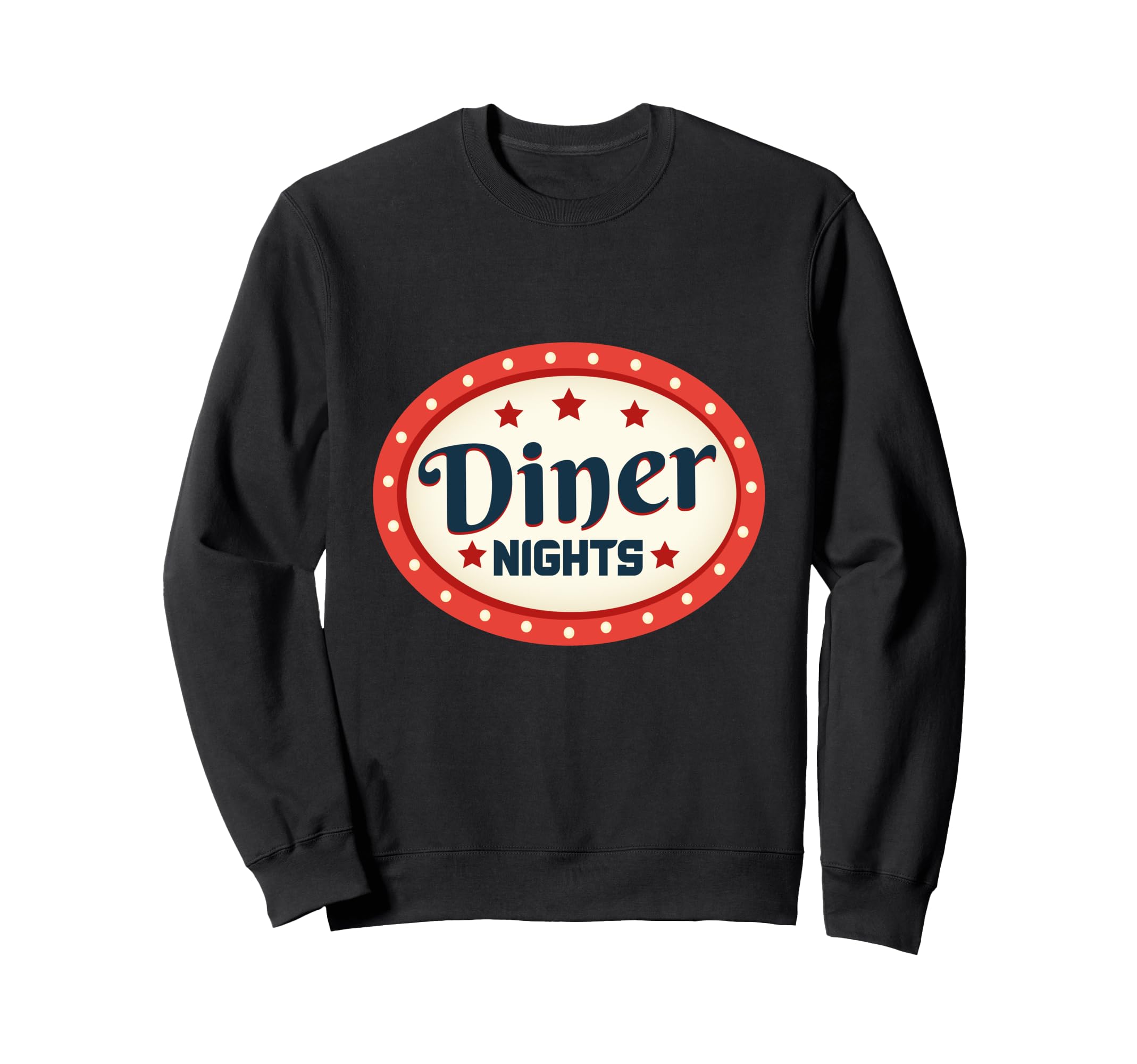 Diner Nights Neon Stars Sweatshirt - Novelty Apparel for Adults - T-Shirt, Sweatshirt, Hoodie