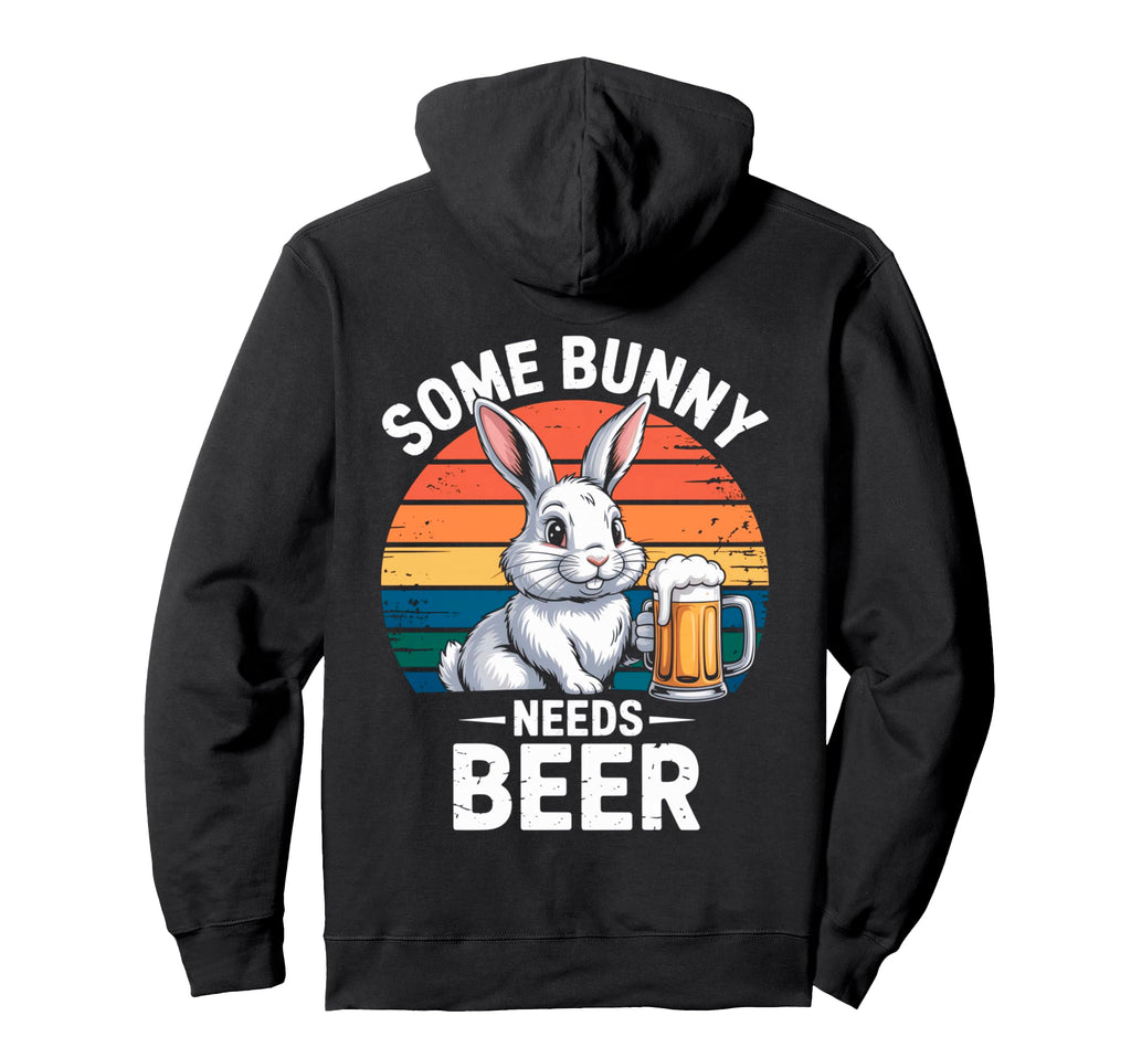 Some Bunny Needs Beer Funny Sunset Rabbit Hoodie - Unique Graphic Men Women - T-Shirt, Sweatshirt, Hoodie