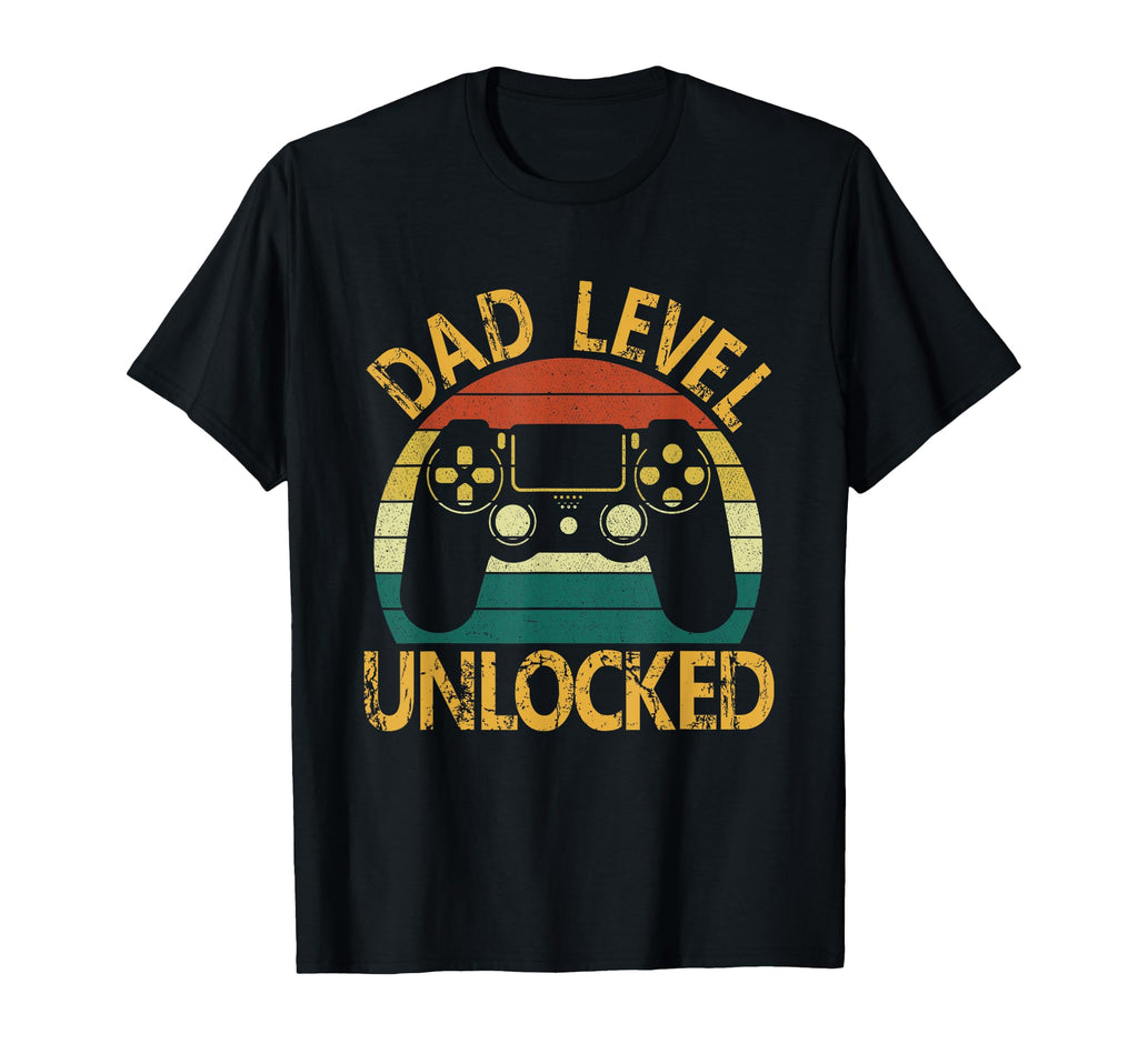 Dad Level Unlocked Video Gamer Fathers T-Shirt - Novelty Apparel Men Women - T-Shirt, Sweatshirt, Hoodie