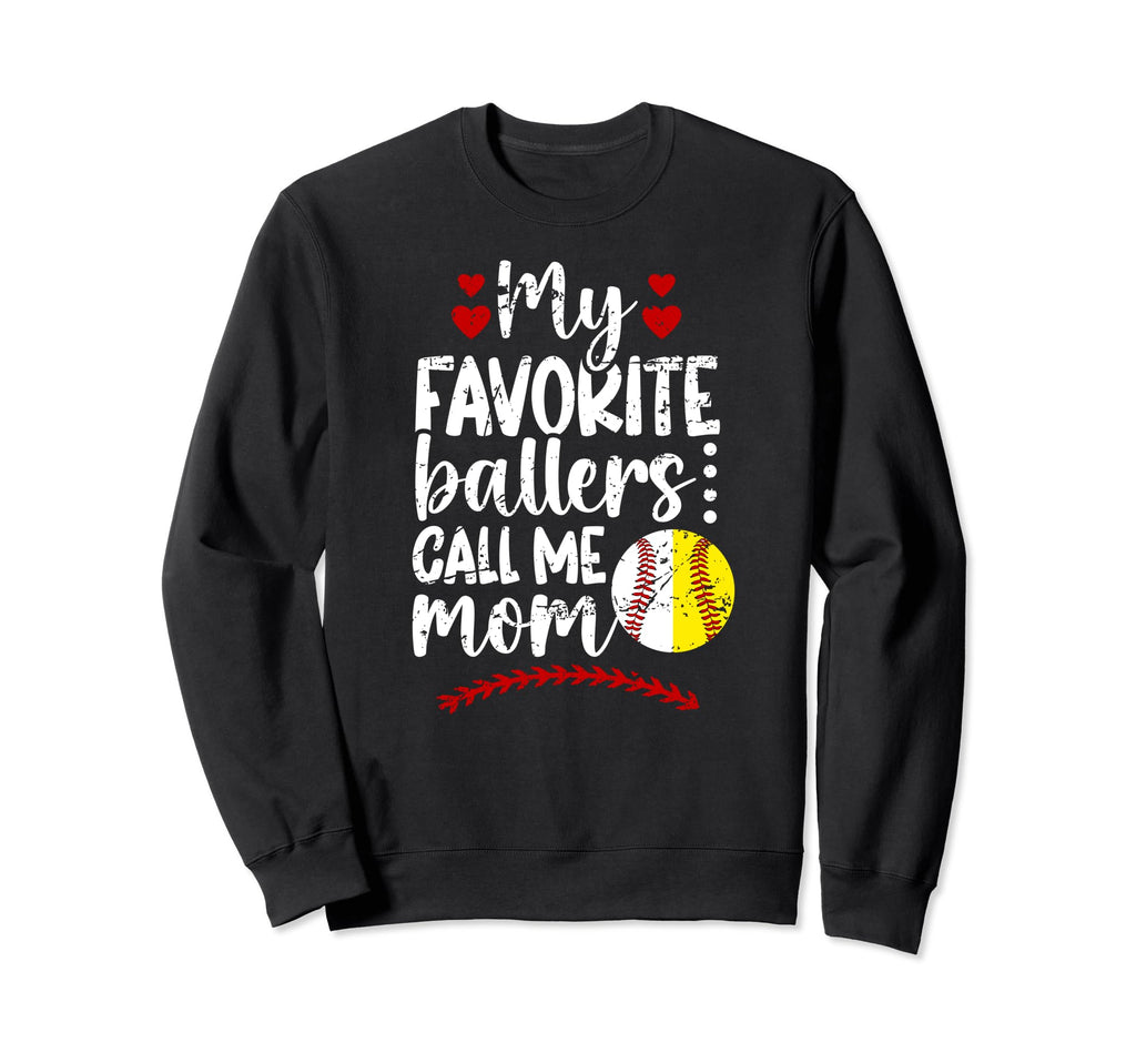 My Favorite Ballers Call Me Mom Sweatshirt - Graphic Print for Adults - T-Shirt, Sweatshirt, Hoodie