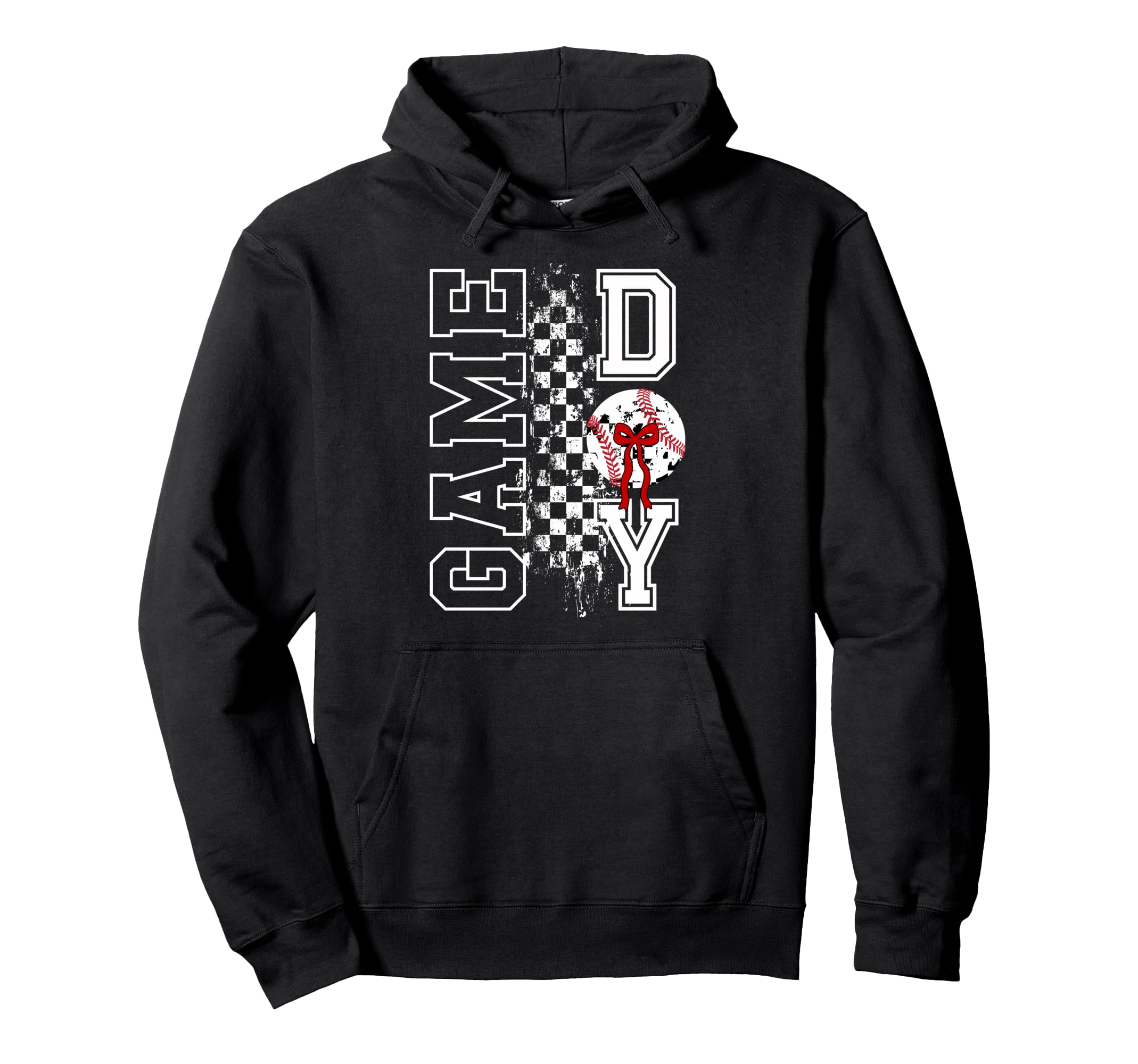 Baseball Game Day Bow Game Day Baseball Hoodie - Minimalist Print Men Women - T-Shirt, Sweatshirt, Hoodie