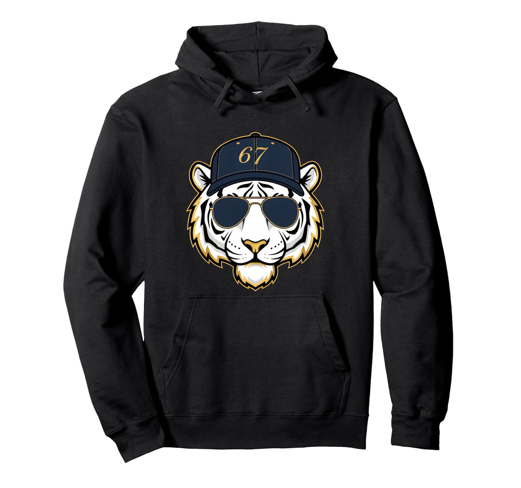 Tiger 67 Mascot Sports Team Baseball Hoodie - Minimalist Print Men Women - T-Shirt, Sweatshirt, Hoodie
