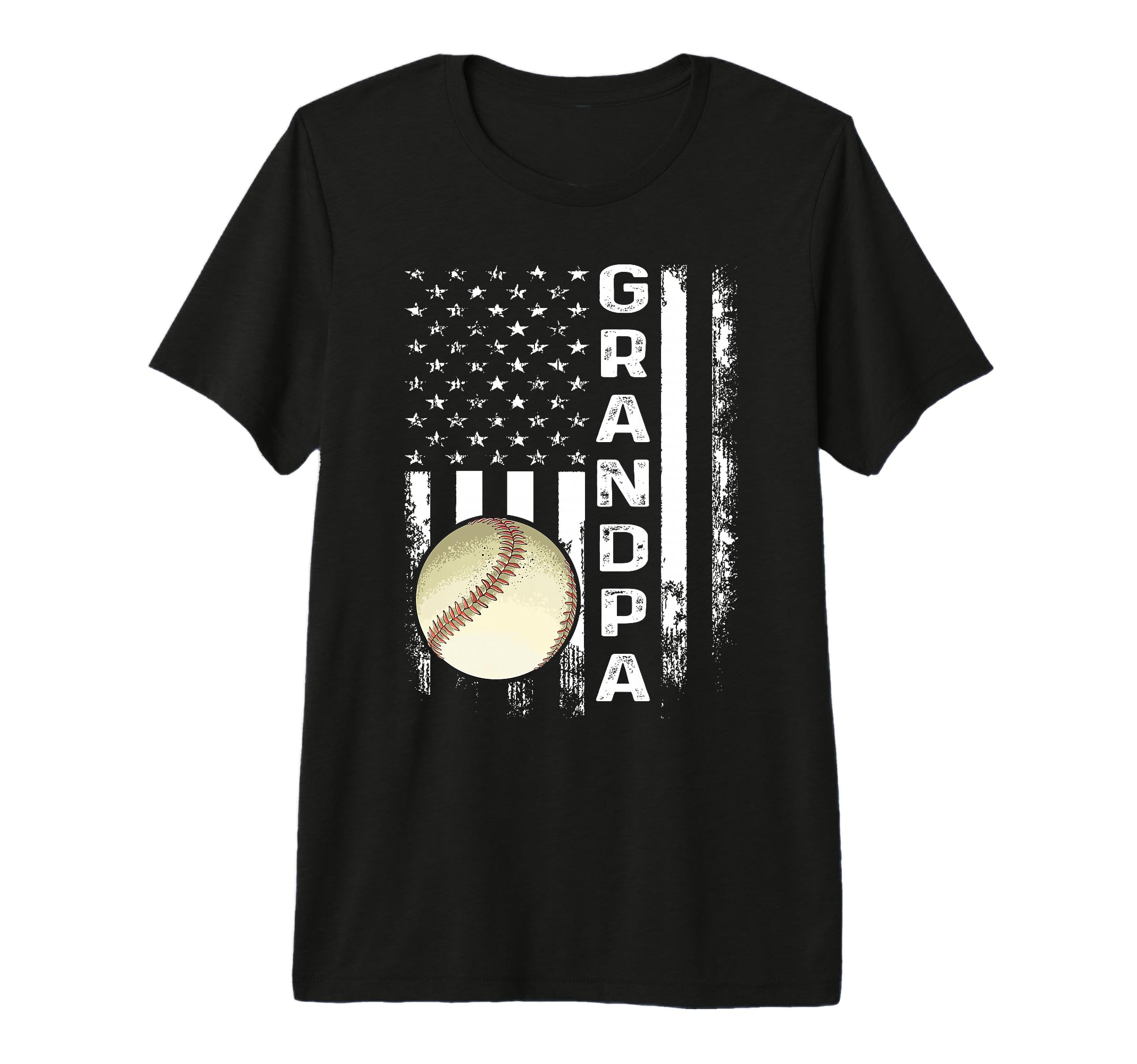 Baseball Grandpa America Flag Tri T-Shirt - Fun Novelty Design Men Women - T-Shirt, Sweatshirt, Hoodie
