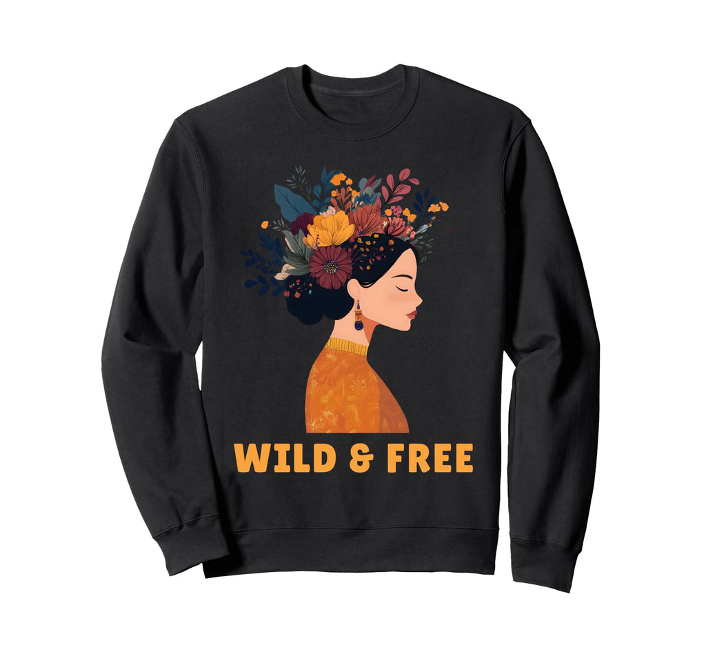 Wild And Free Bohemian Boho Hippie Sweatshirt - Aesthetic Graphic Unisex - T-Shirt, Sweatshirt, Hoodie