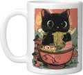 Funny Japanese Anime Manga Noodles Retro Ramen Cat - Adult & Kids T-Shirts, Sweatshirts & Hoodies apparel design preview 1