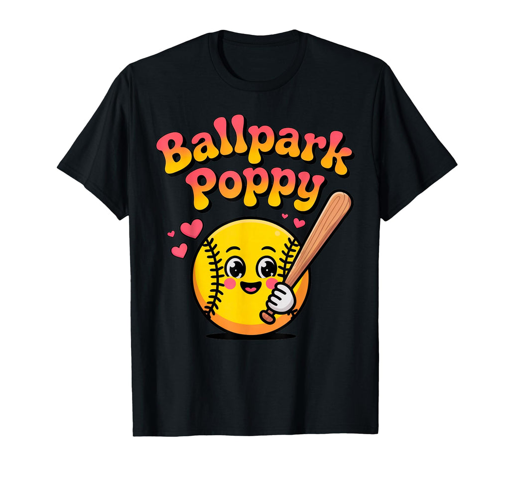 Ballpark Poppy Softball And Baseball T-Shirt - Aesthetic Graphic Men Women - T-Shirt, Sweatshirt, Hoodie