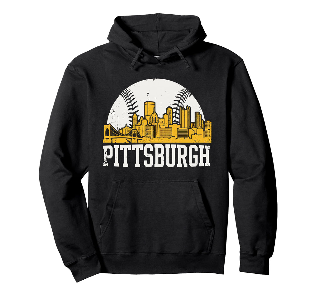 Pittsburgh Lovers Skyline Baseball Hoodie - Custom Art Print Men Women - T-Shirt, Sweatshirt, Hoodie