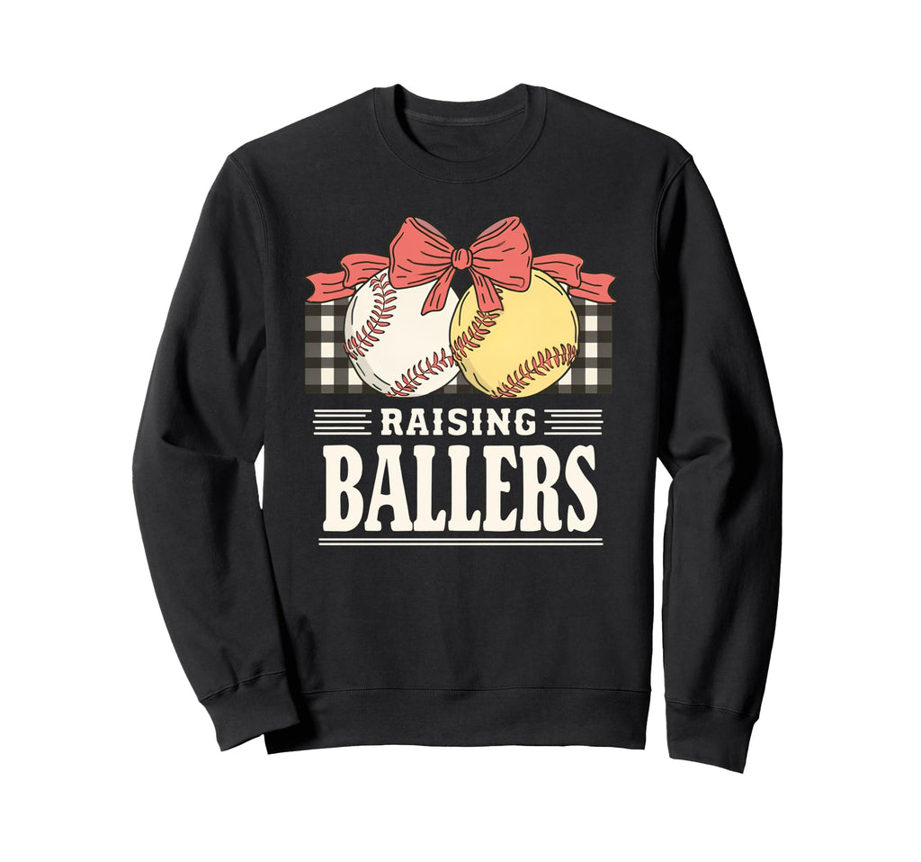 Busy Raising Ballers Softball And Sweatshirt - Unique Graphic for Adults - T-Shirt, Sweatshirt, Hoodie