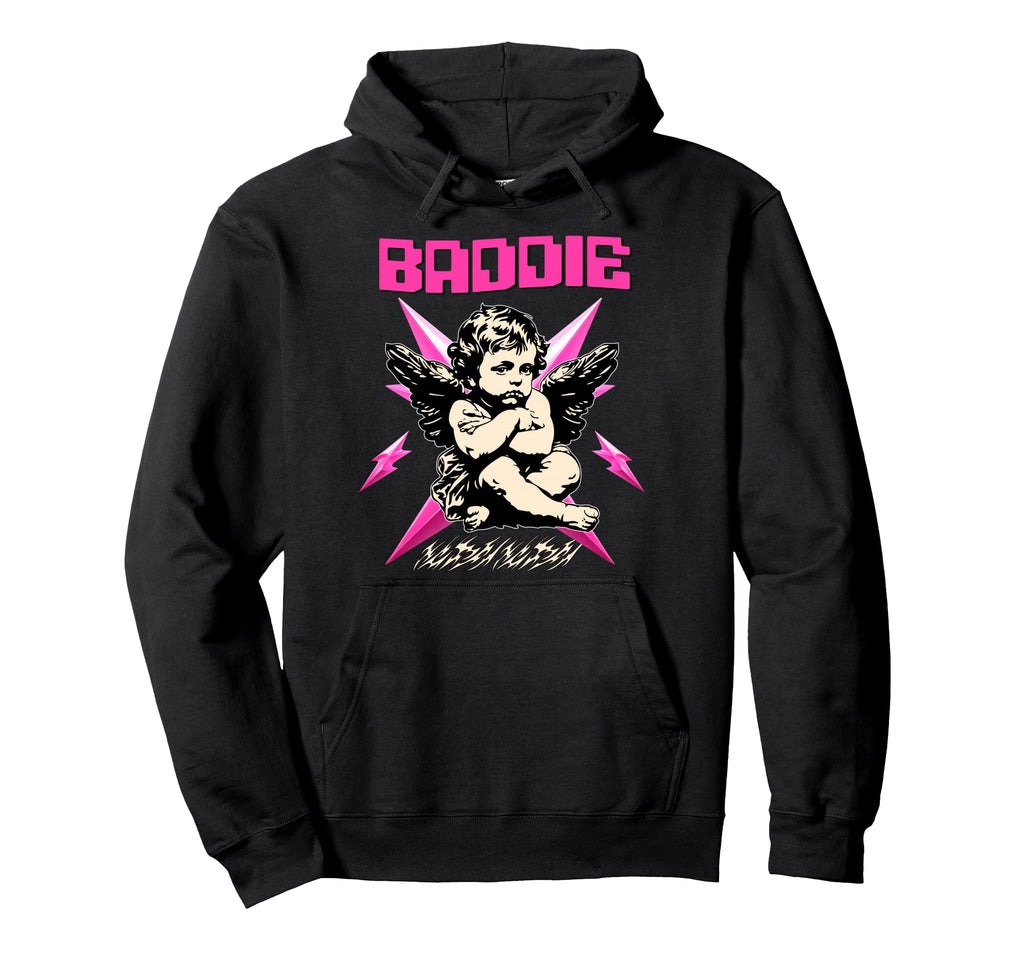 Y2K Aesthetic Baddie Angel Wings 2000S Hoodie - Unique Graphic Men Women - T-Shirt, Sweatshirt, Hoodie