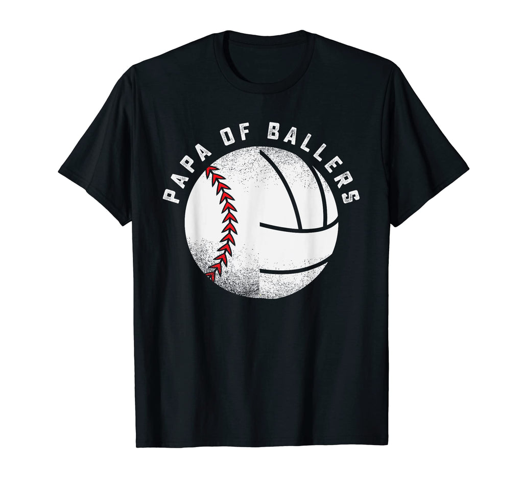 Papa Baseball Volleyball Player Daughter T-Shirt - Graphic Print Men Women - T-Shirt, Sweatshirt, Hoodie