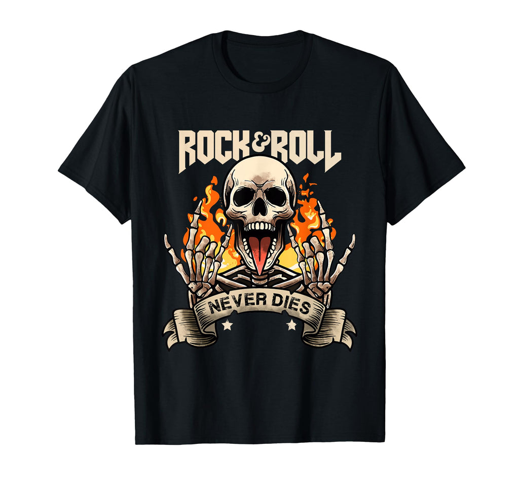 Rock And Roll Never Die Rock Roll T-Shirt - Casual Everyday Wear Men Women - T-Shirt, Sweatshirt, Hoodie