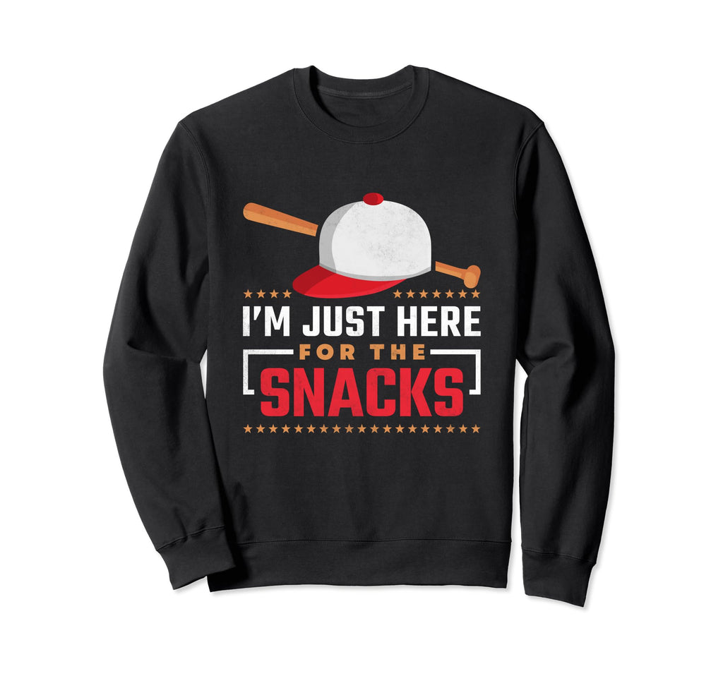 Im Just Here Snacks Baseball Sweatshirt - Aesthetic Graphic Unisex - T-Shirt, Sweatshirt, Hoodie
