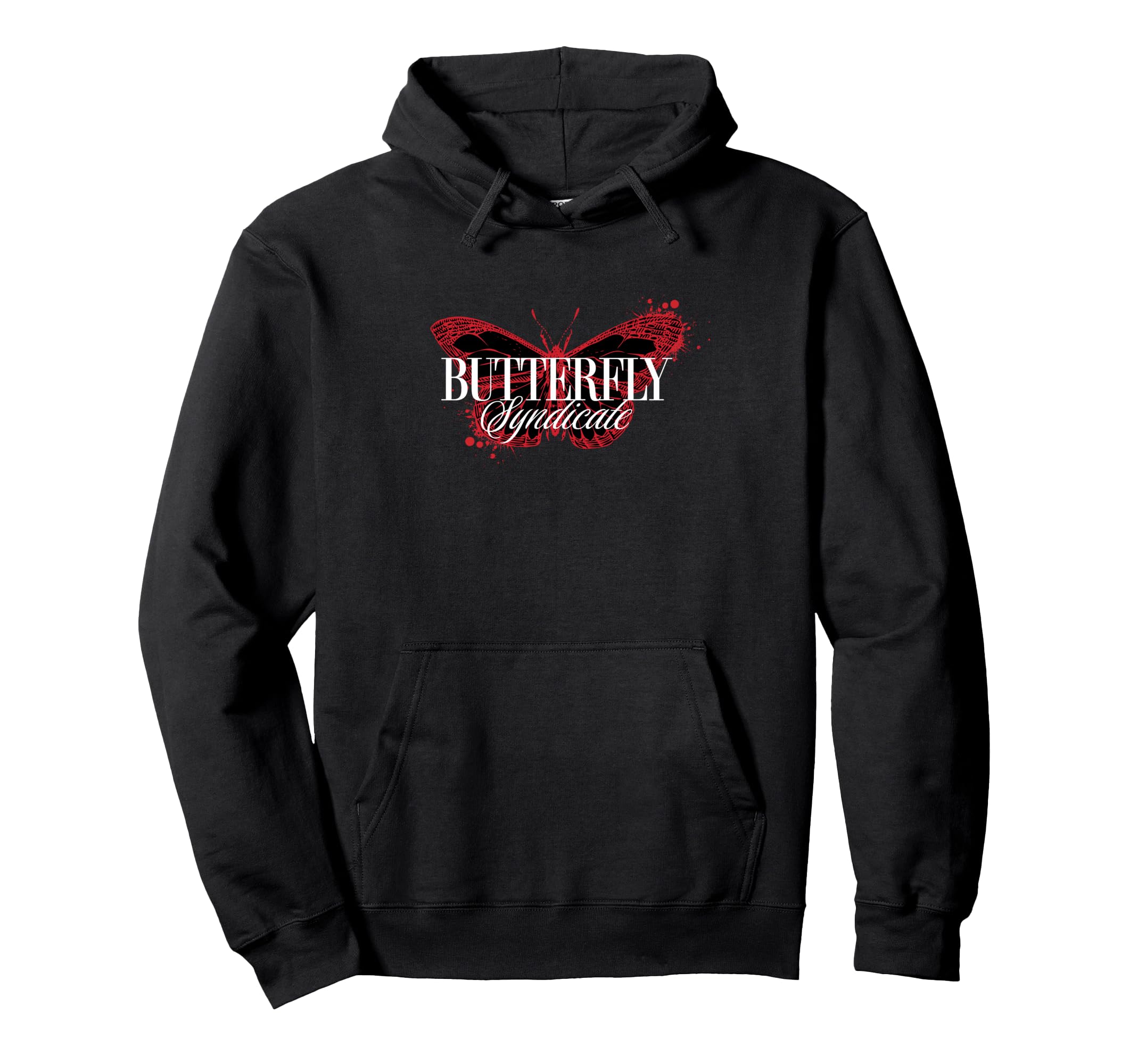 Butterfly Syndicate Y2K Grunge Hoodie - Minimalist Print for Adults - T-Shirt, Sweatshirt, Hoodie