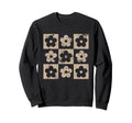 Neutral Checkerboard Daisy Flowers Sweatshirt - Novelty Apparel for Adults - T-Shirt, Sweatshirt, Hoodie