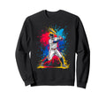 Paint Splash Baseball Player Coach Sweatshirt - Graphic Print Men Women - T-Shirt, Sweatshirt, Hoodie