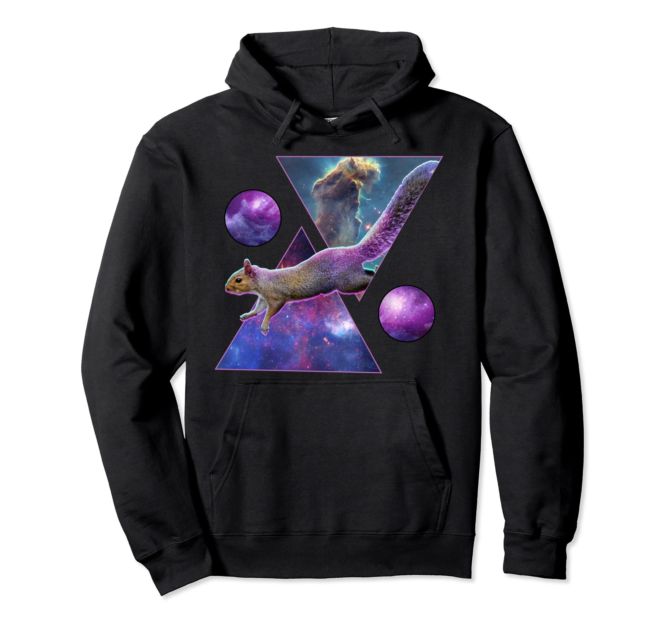 Vaporwave Squirrel Space Art Aesthetic Hoodie - Fun Novelty Design Unisex - T-Shirt, Sweatshirt, Hoodie
