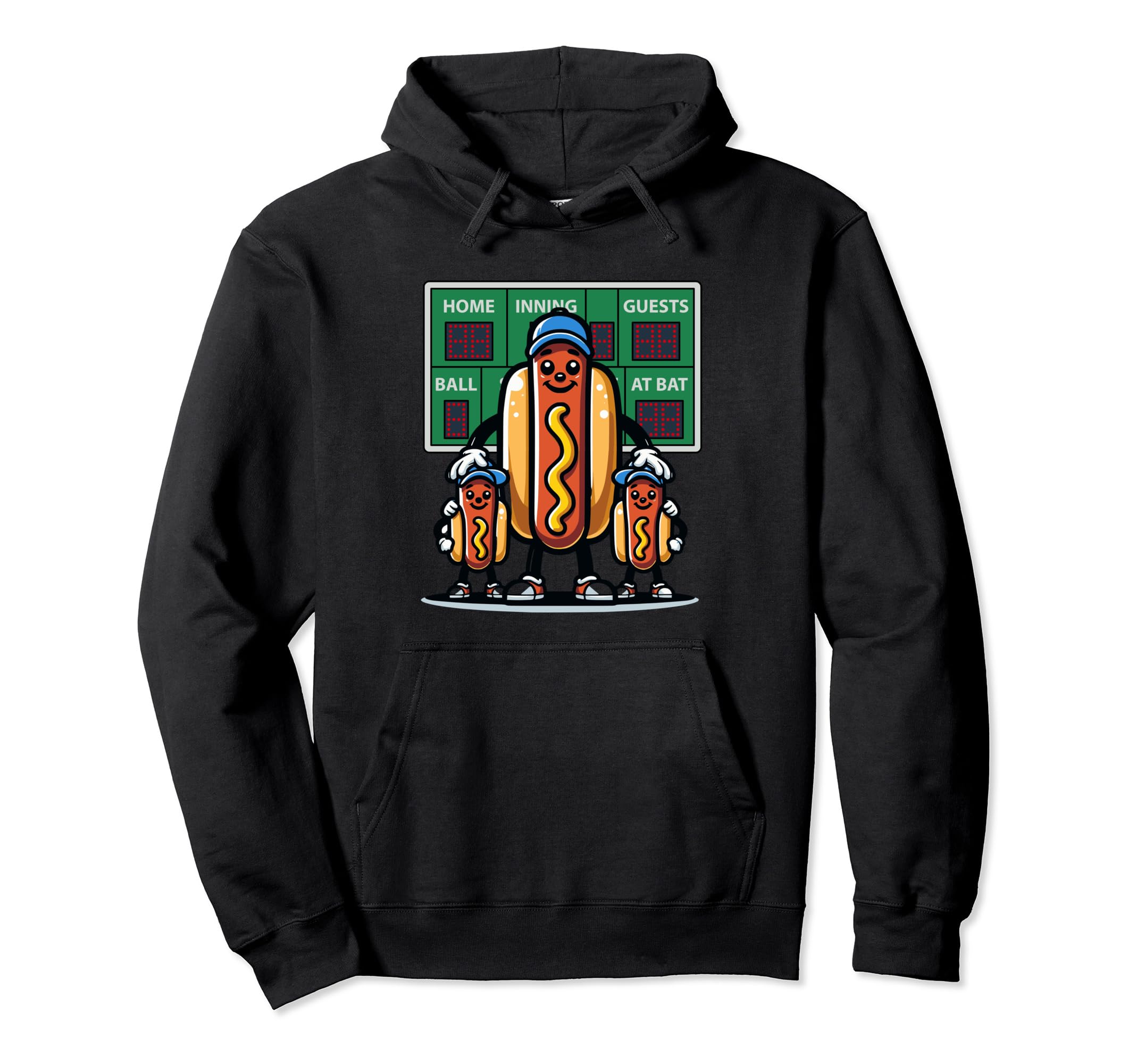Hot Dogs Dad And Two Sons Baseball Hoodie - Aesthetic Graphic Men Women - T-Shirt, Sweatshirt, Hoodie