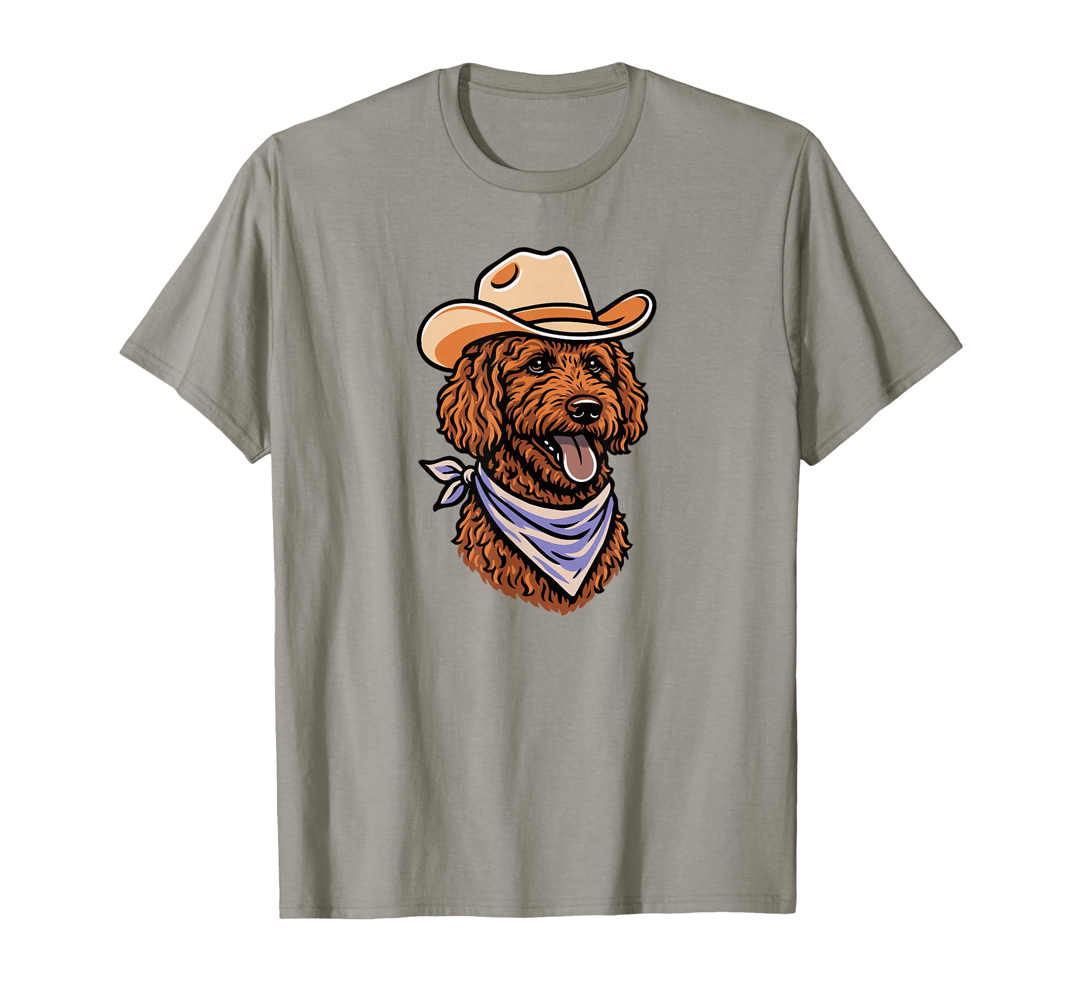 Funny Cowboy Labradoodle Drawing T-Shirt - Novelty Apparel for Adults - T-Shirt, Sweatshirt, Hoodie