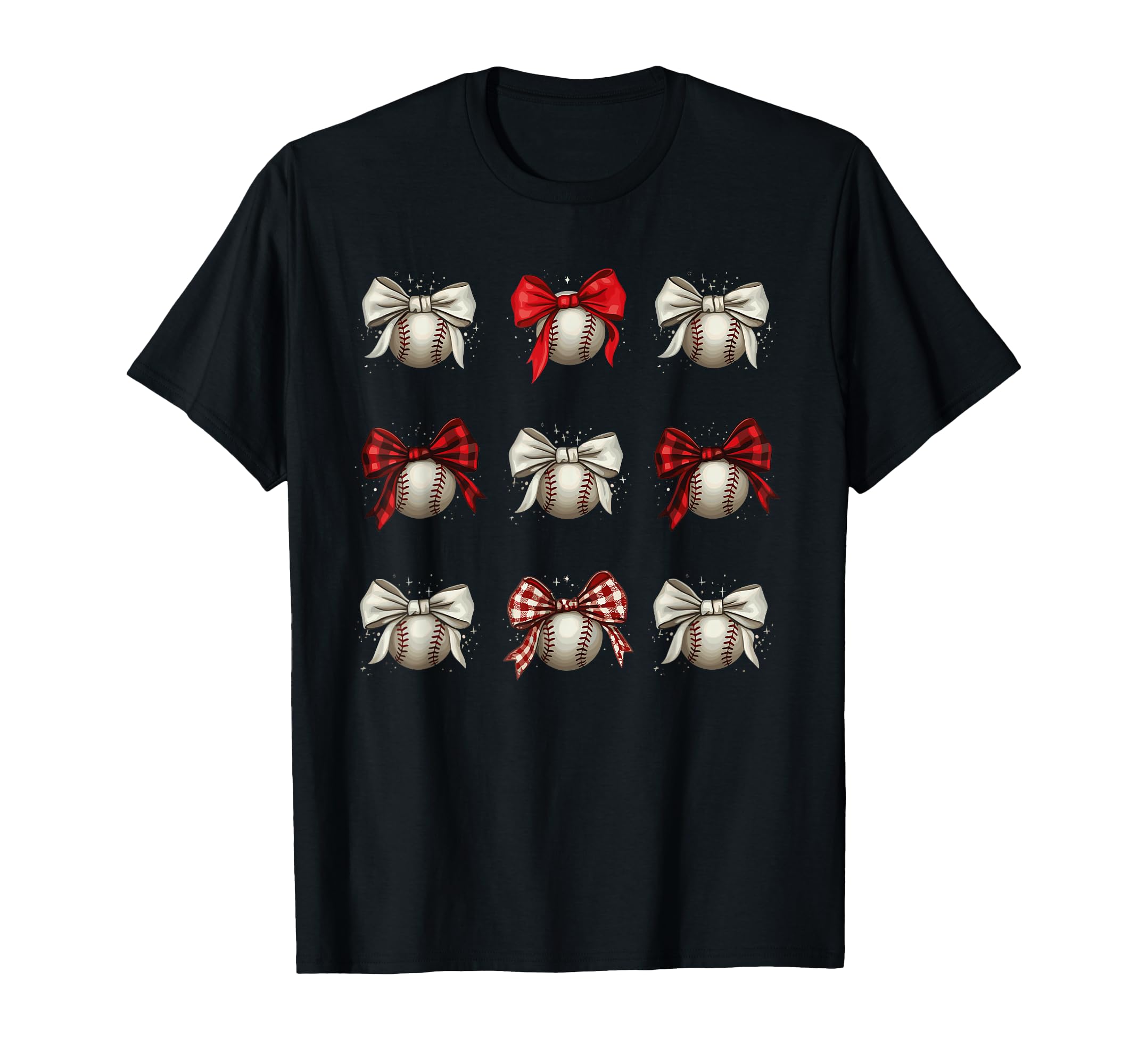Baseball Coquette Bow Baseball Mom Ribbon T-Shirt - Unique Graphic Unisex - T-Shirt, Sweatshirt, Hoodie