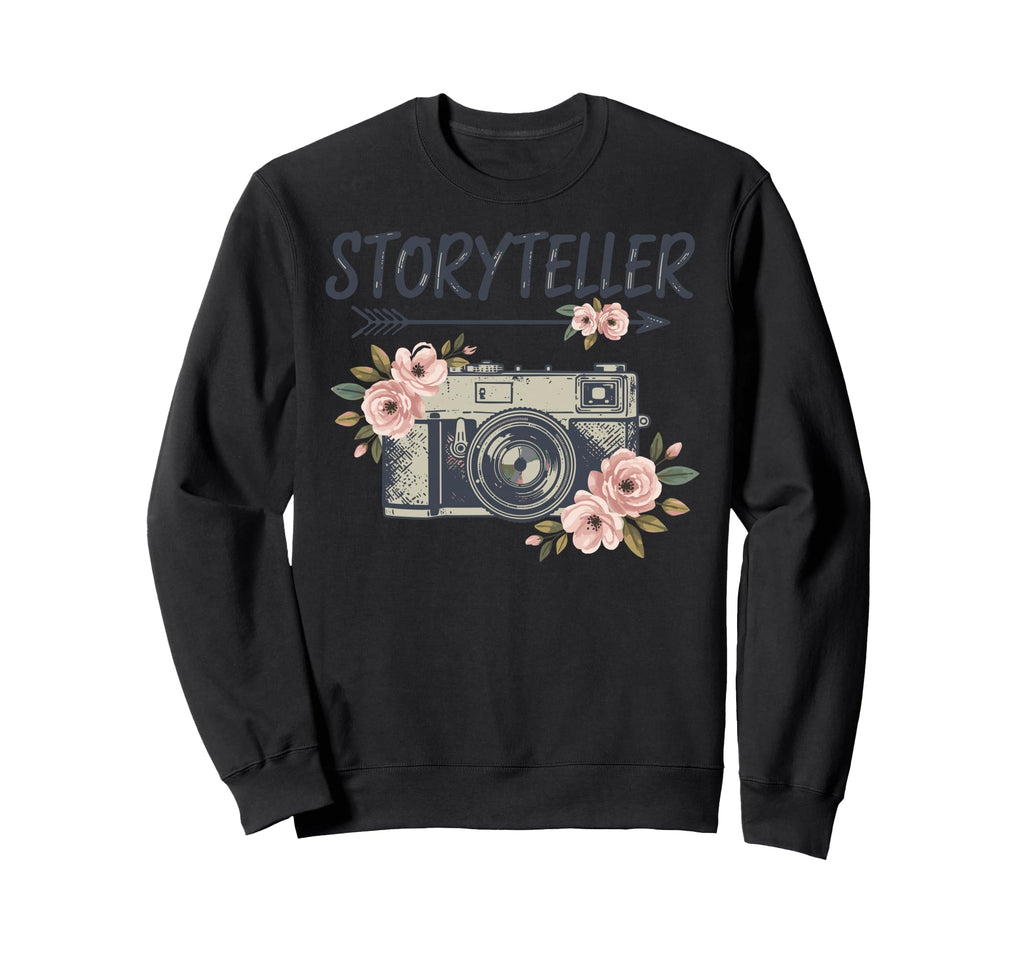 Photo Camera Flowers Storyteller Sweatshirt - Fun Novelty Design Unisex - T-Shirt, Sweatshirt, Hoodie