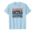 Warning Hippies Spotted Area Peace Love T-Shirt - Custom Art Print Unisex - T-Shirt, Sweatshirt, Hoodie