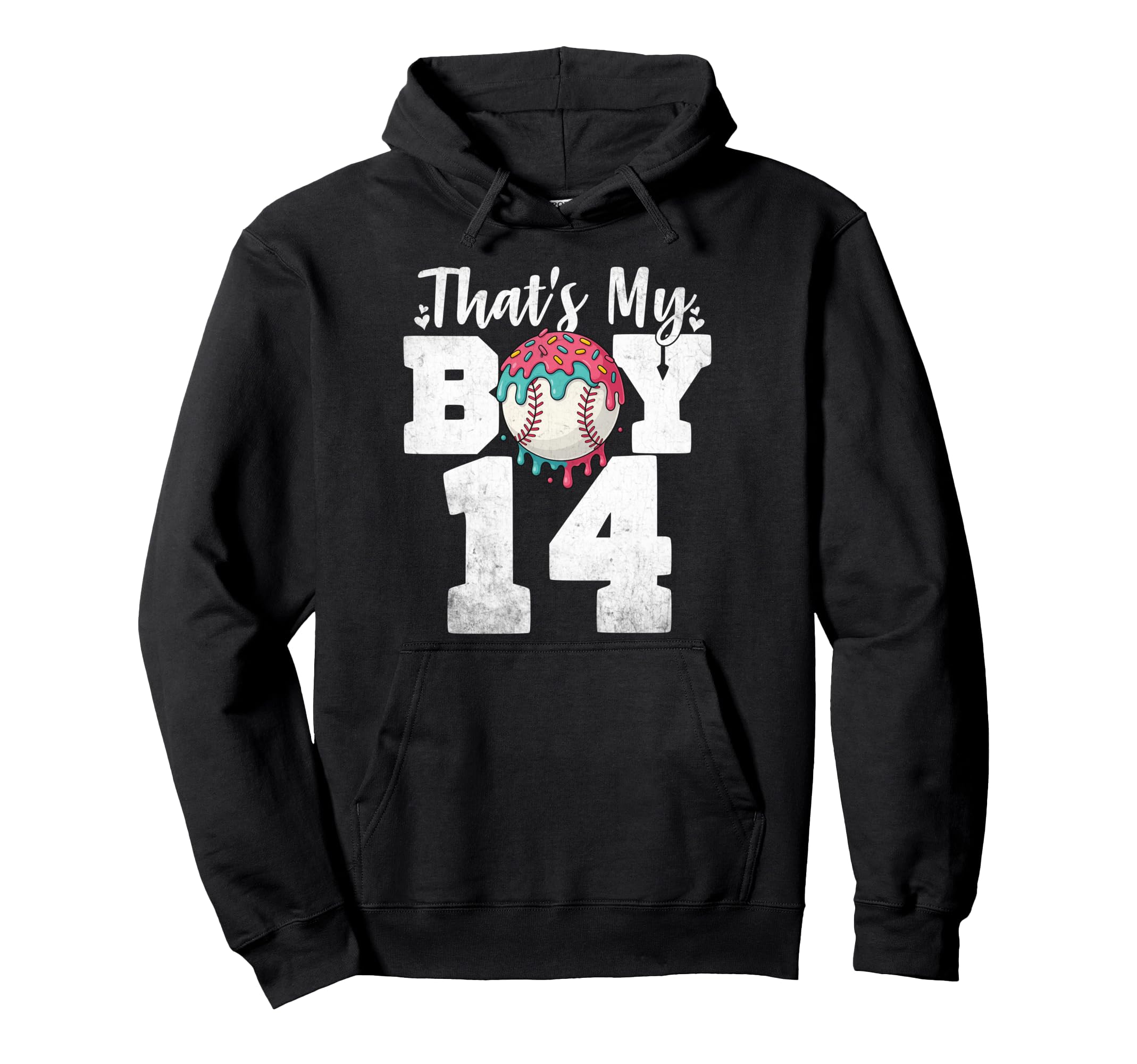 Thats My Baseball 14 Number Mom Dad Hoodie - Fun Novelty Design for Adults - T-Shirt, Sweatshirt, Hoodie